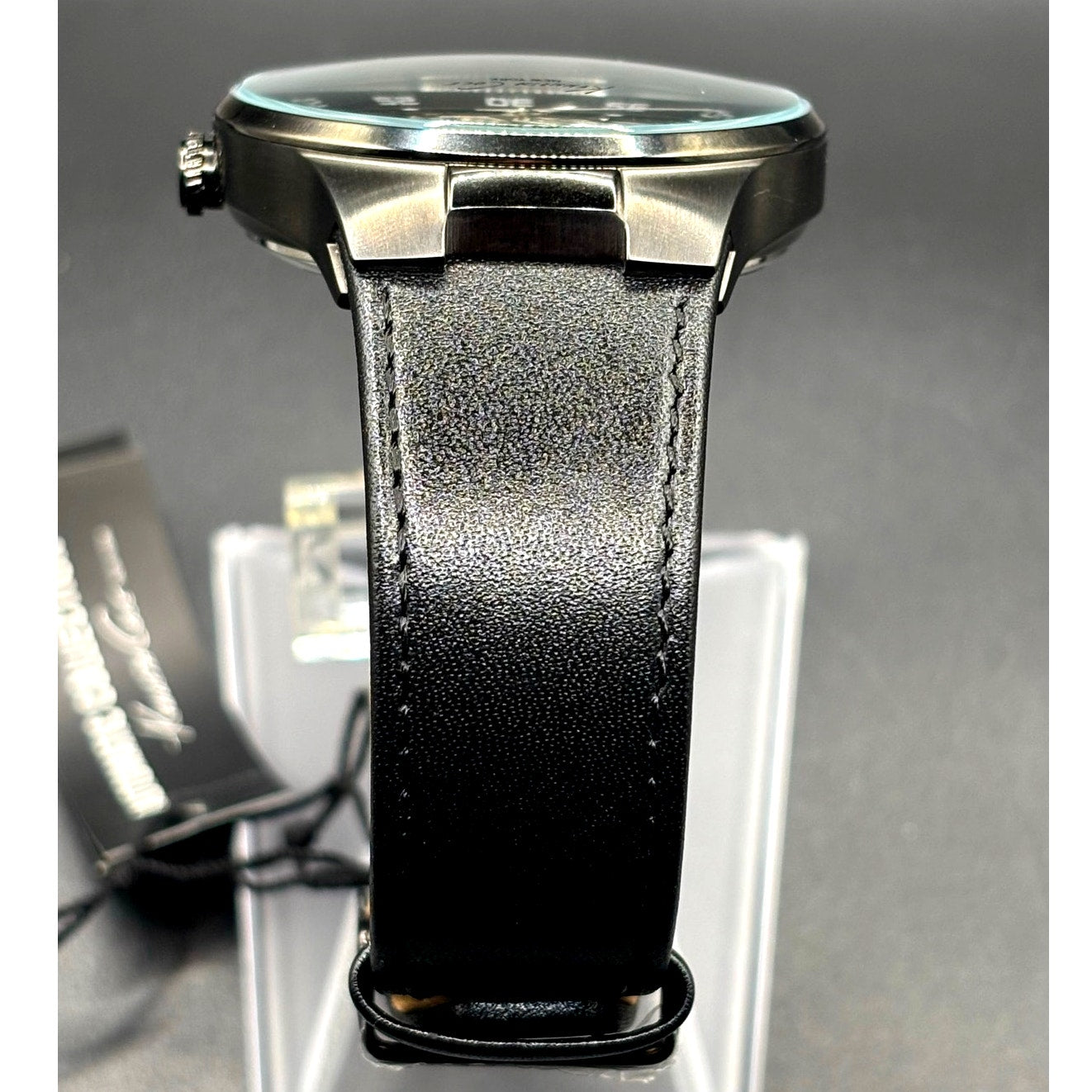Kenneth Cole KC8048 Automatic Skeleton Men’s Watch Black Leather NIB