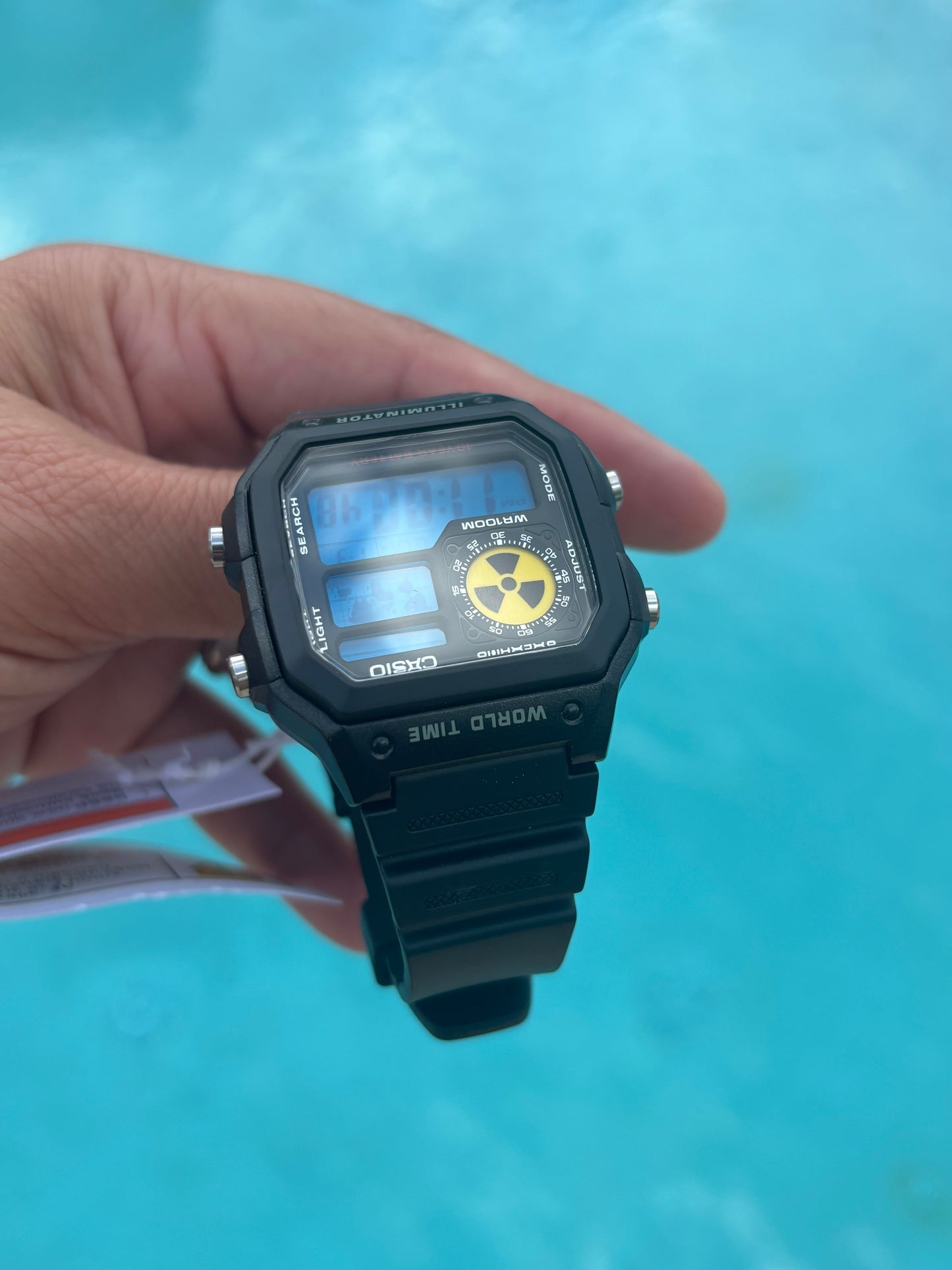 Casio AE1200 Mod Nuclear Dial Blue Filter Retro Digital Watch