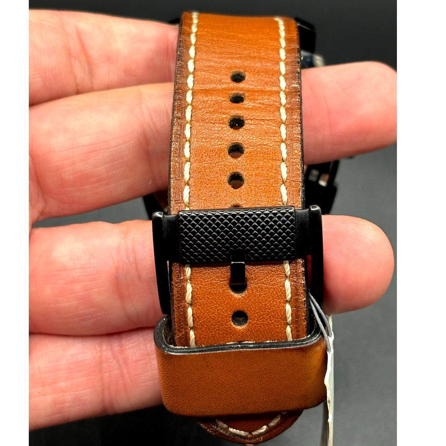 Fossil Machine FS5234 Chronograph Black Brown Leather Men’s Watch 45mm