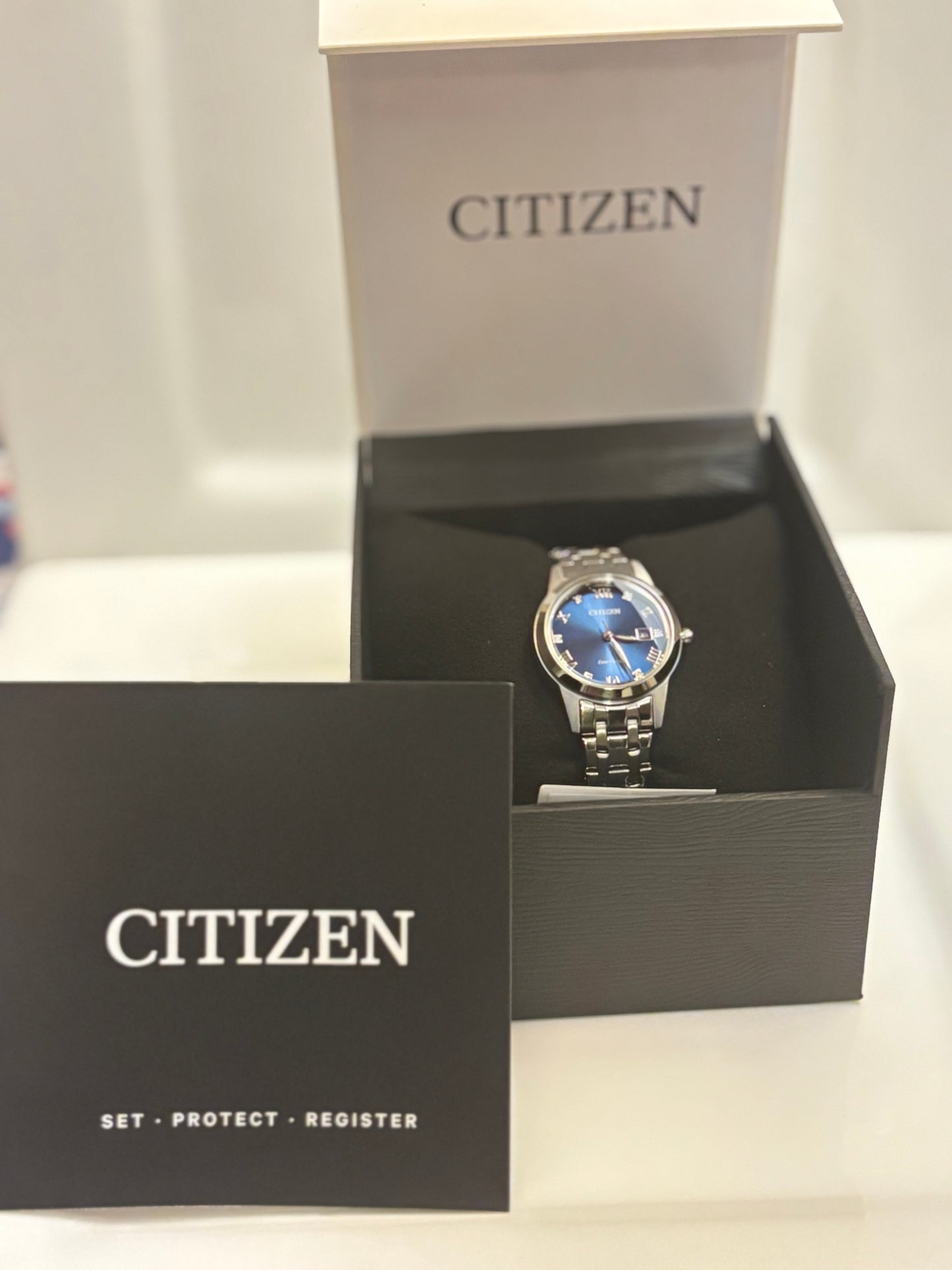 Citizen Eco-Drive FE1240-57L Women’s Classic Blue Dial Stainless Steel Watch