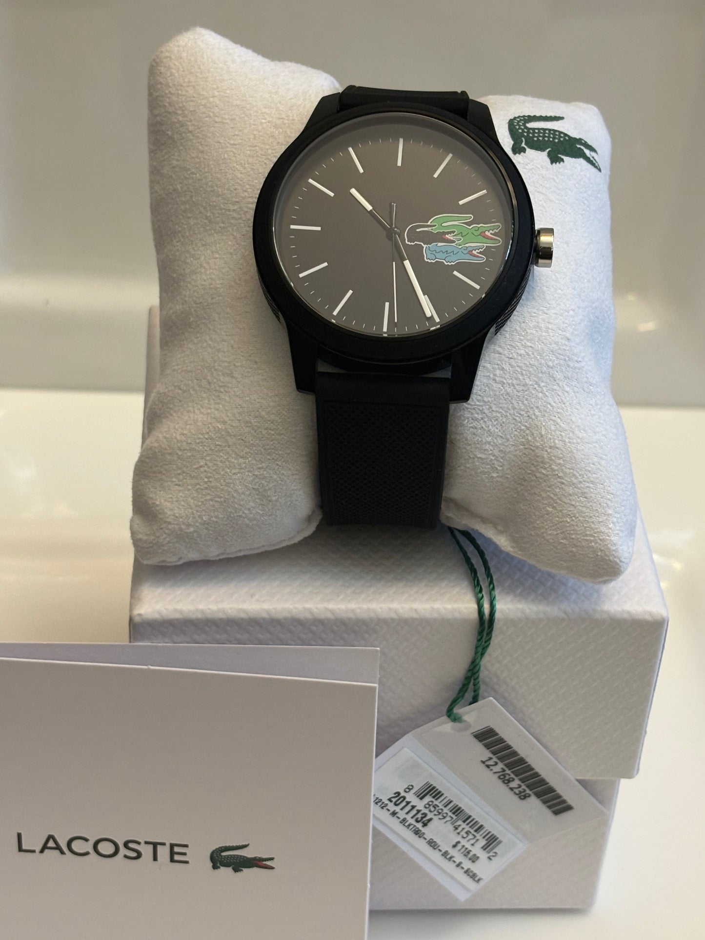 Lacoste L.12.12 Men’s Watch 2011134 – Black Silicone, 42 mm