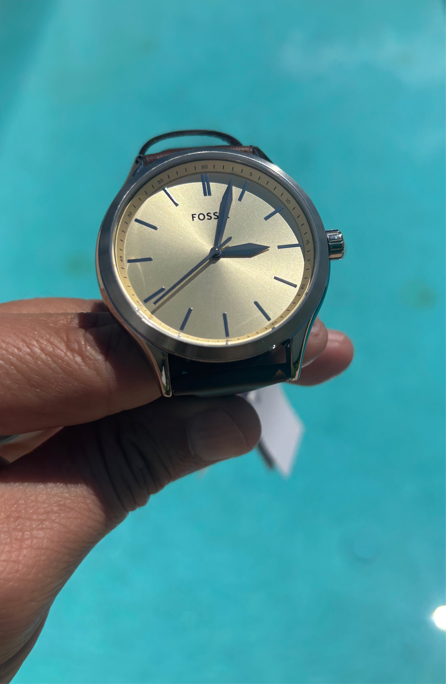 Fossil Fenmore BQ2865 – 44mm Cream Dial, Brown Leather, Quartz Three-Hand