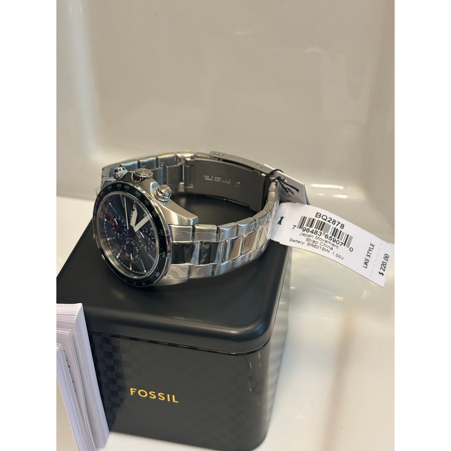 Fossil Men’s Watch Autocross BQ2878 – Green Sunray Dial, Stainless Bracelet, 42 mm