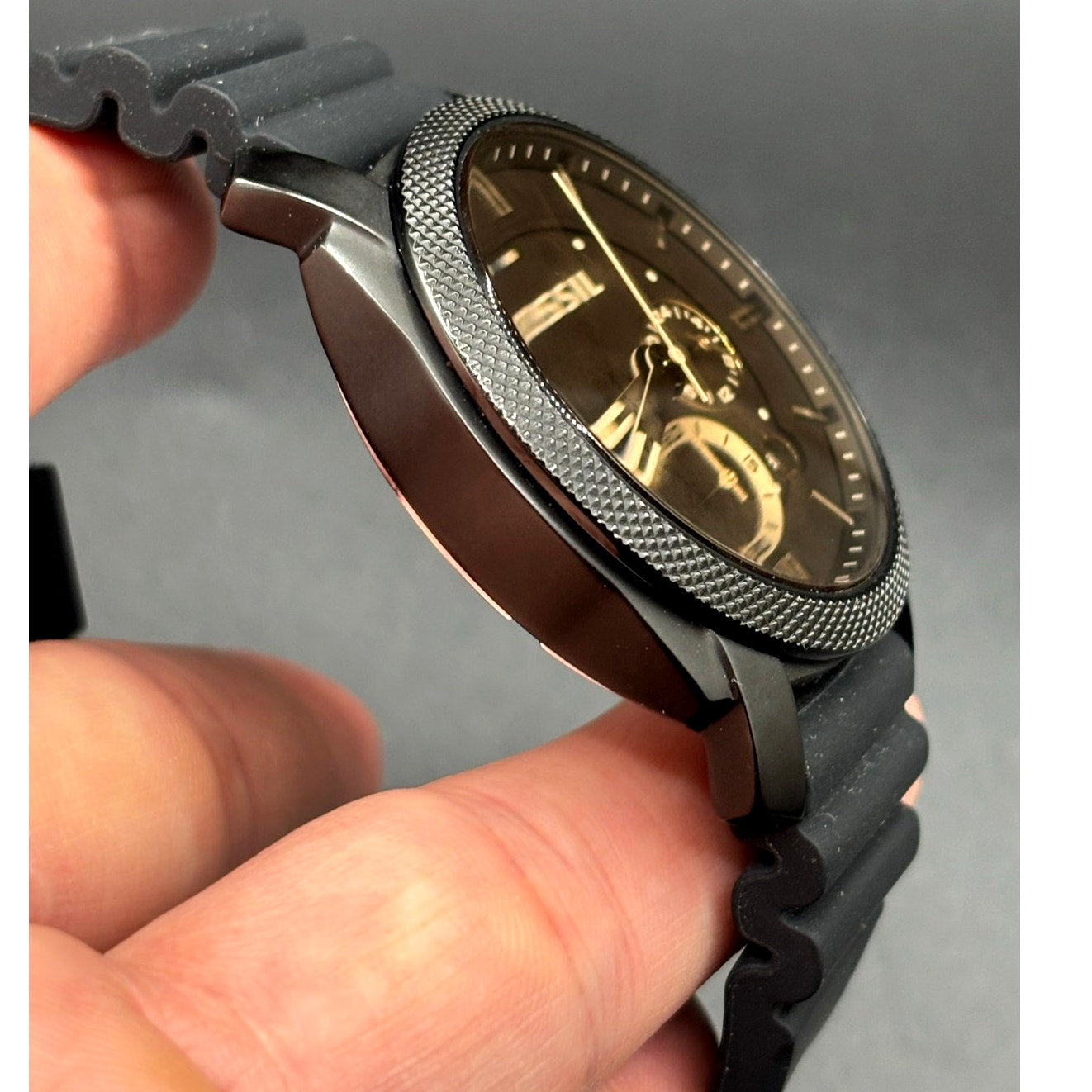 Fossil FS4656 Machine Chronograph Black Silicone Men’s Watch 42mm