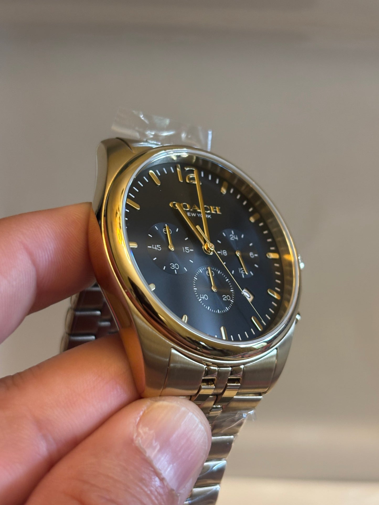 Coach Lexington Chronograph Men’s Gold Stainless Steel Black Dial Watch 14602657