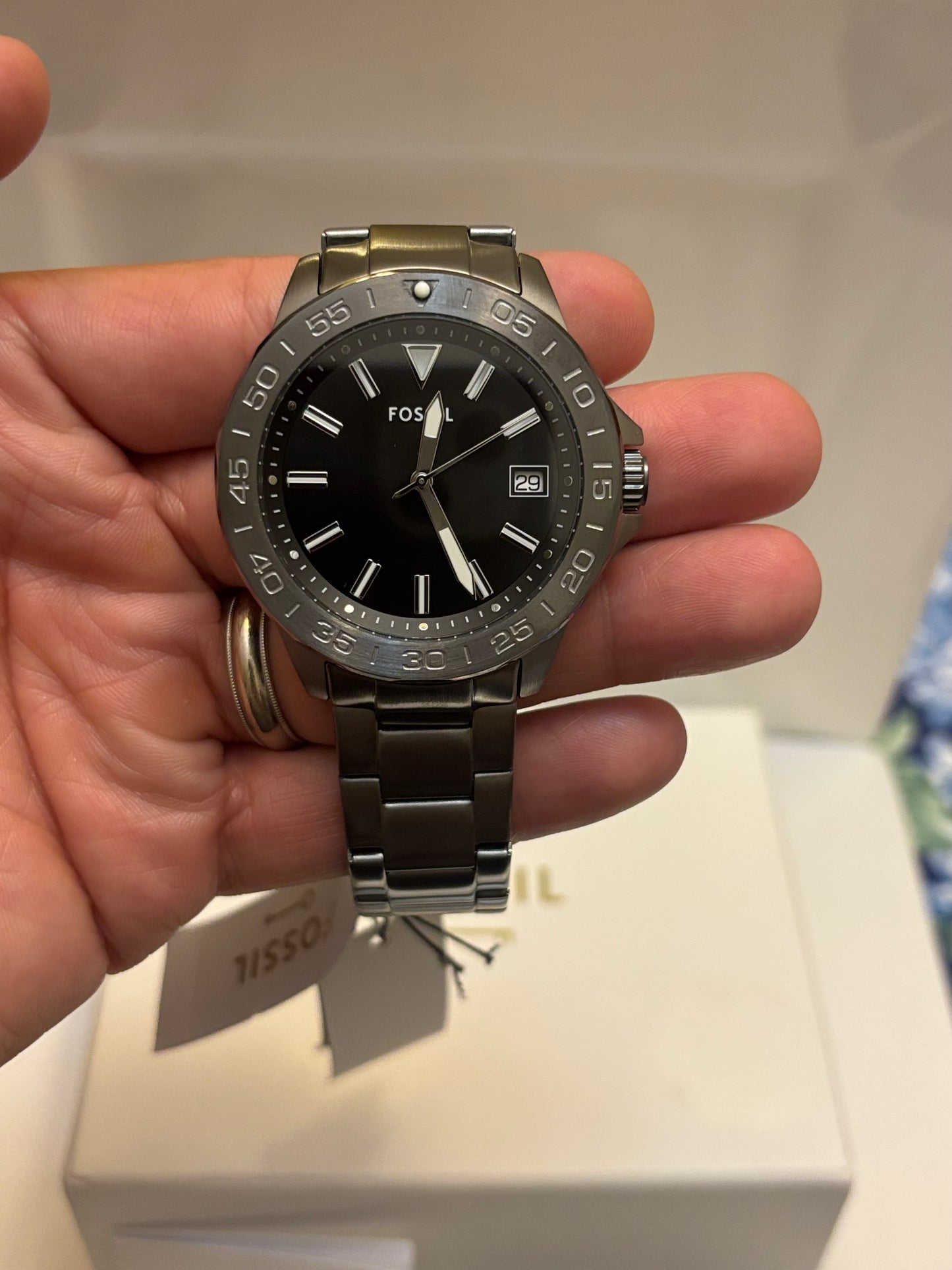 Fossil Bannon BQ2785SET Watch + Extra Strap Box Set — Smoke Stainless — Free Shipping