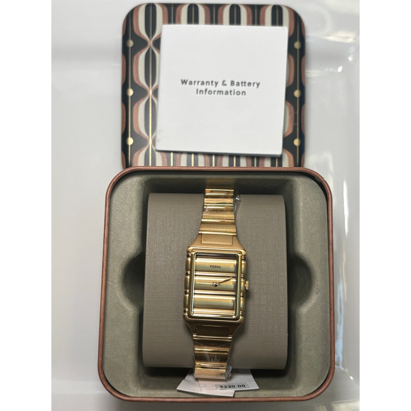Fossil Raquel ES5389 — All-Gold Tone, 23 mm Rectangular
