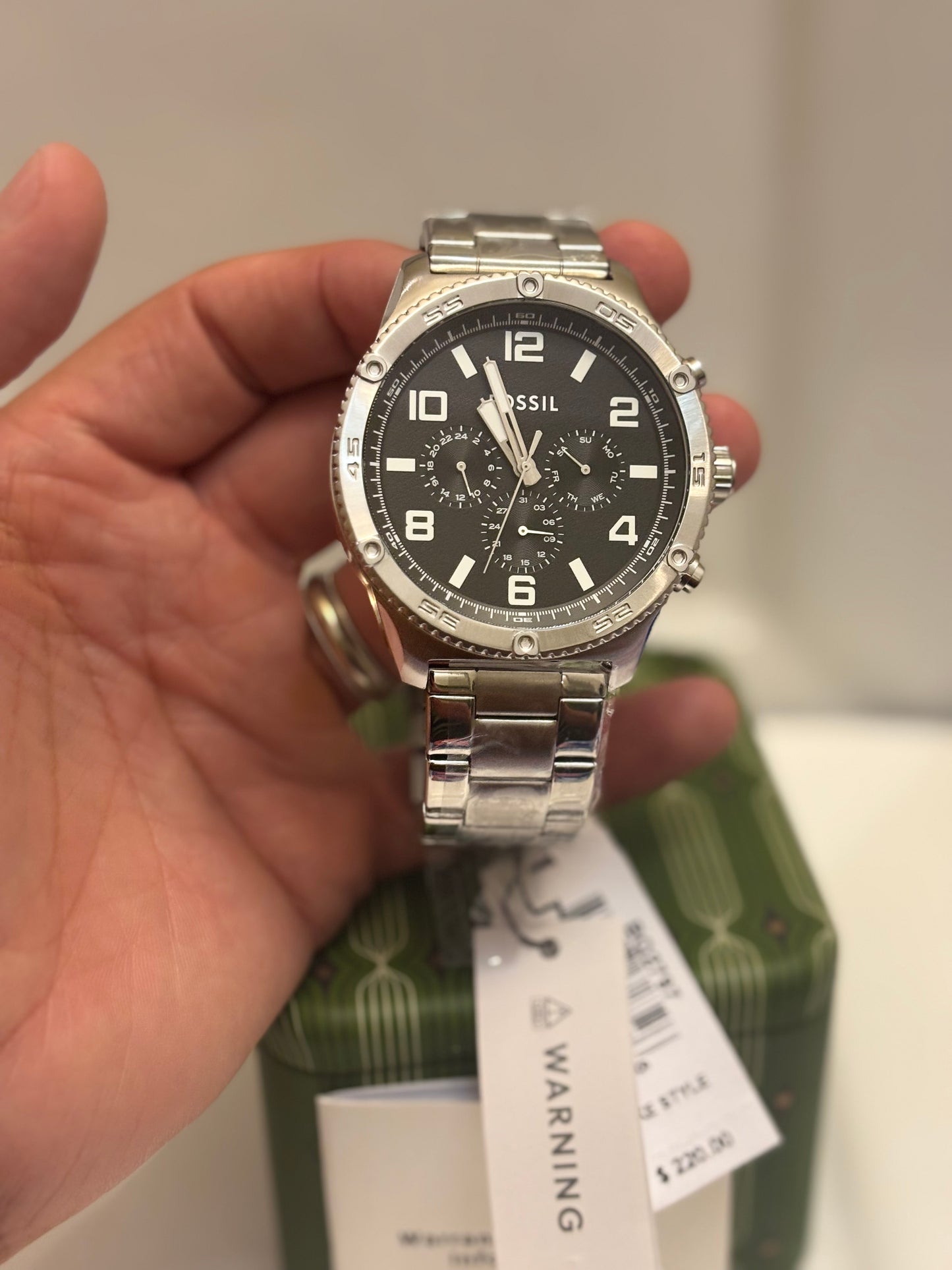 Fossil Brox BQ2797 Men’s Multifunction Watch • 50mm Black Dial • Stainless Steel • Free Shipping