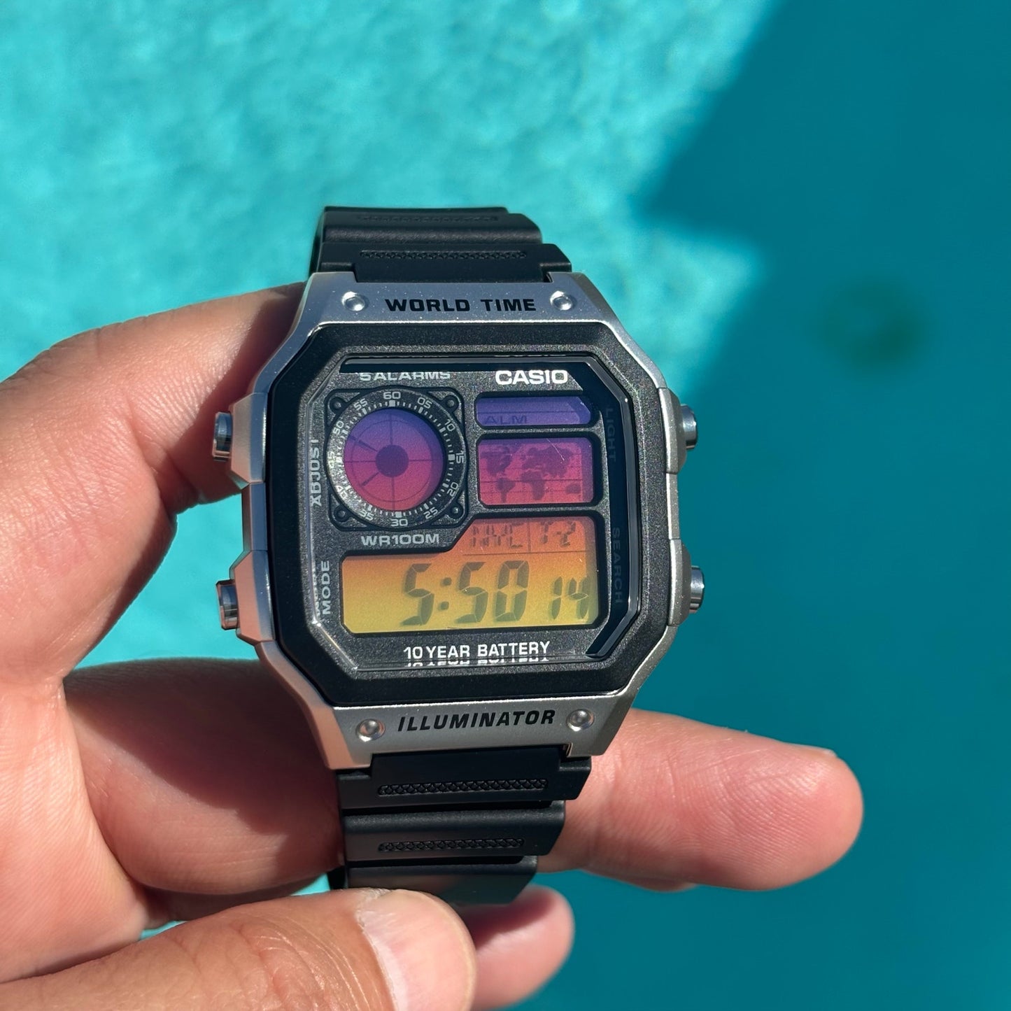 Customed Casio AE1200WH-1CV Watch Into the Sunset Gel Filter