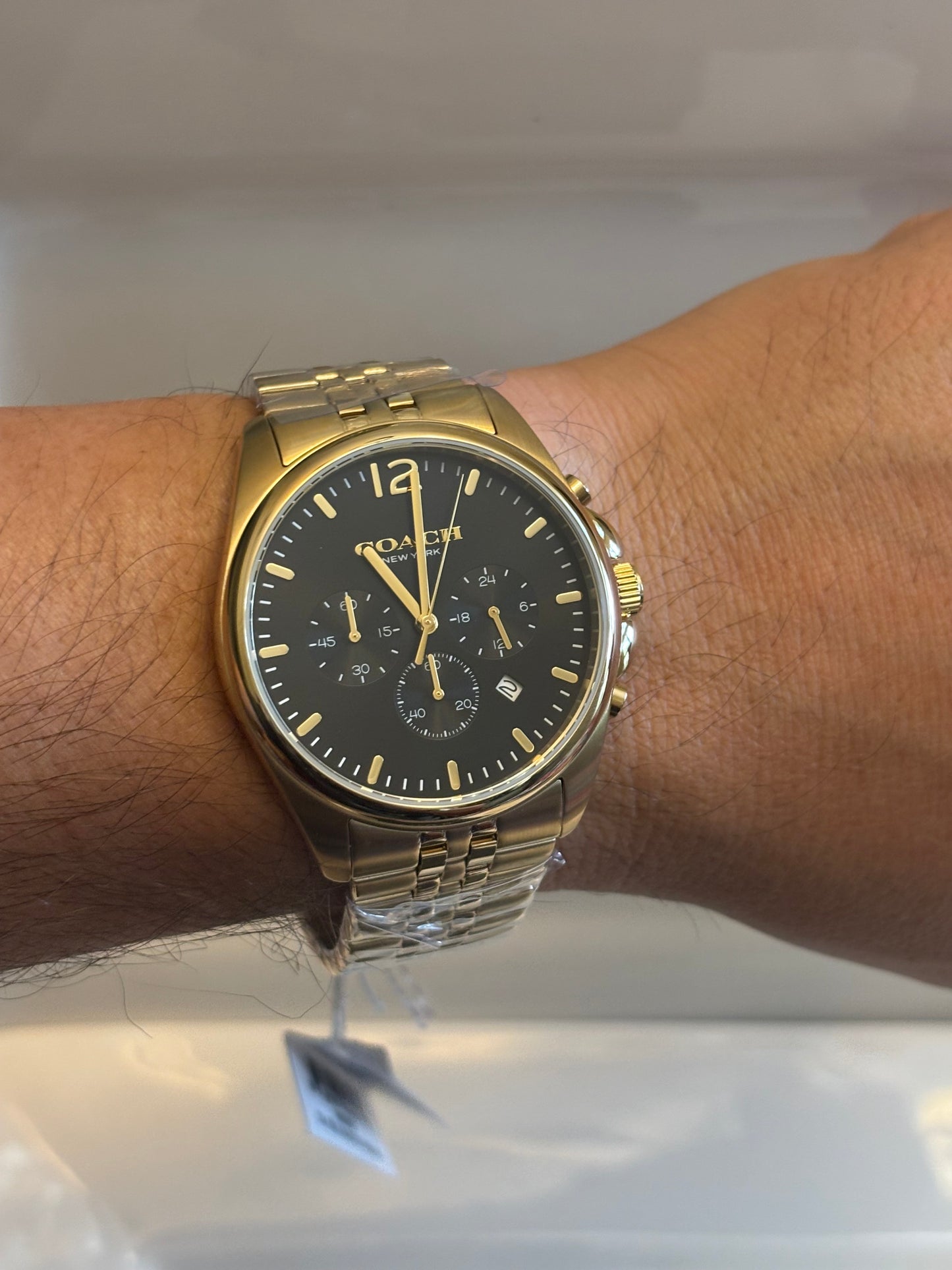 Coach Lexington Chronograph Men’s Gold Stainless Steel Black Dial Watch 14602657