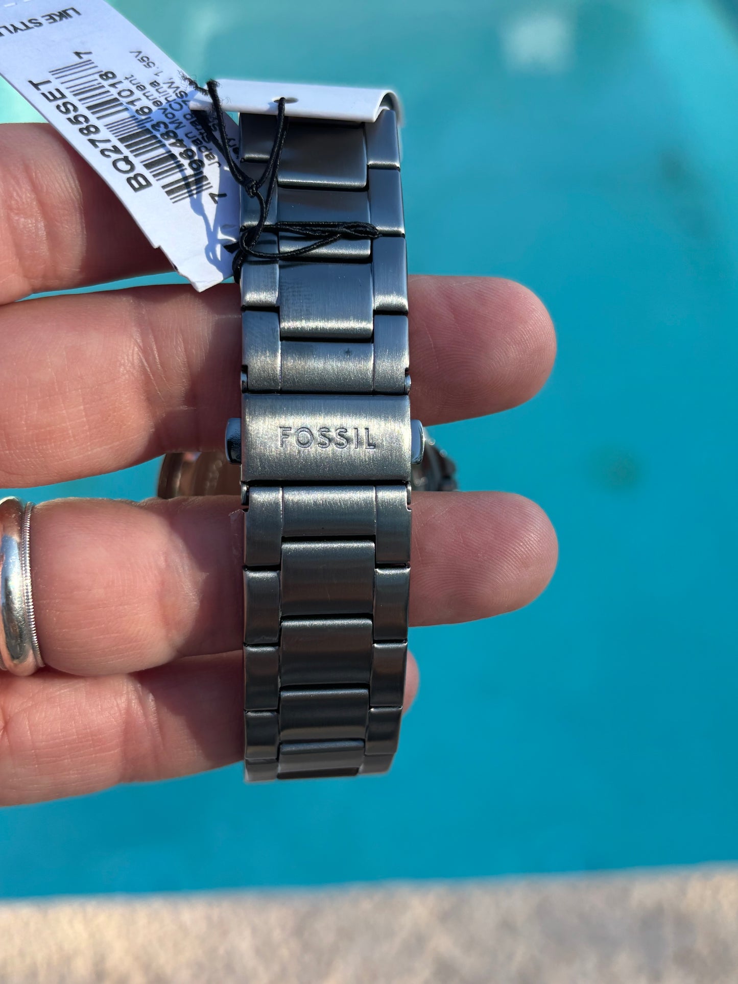 Fossil Bannon BQ2785SET Watch + Extra Strap Box Set — Smoke Stainless — Free Shipping