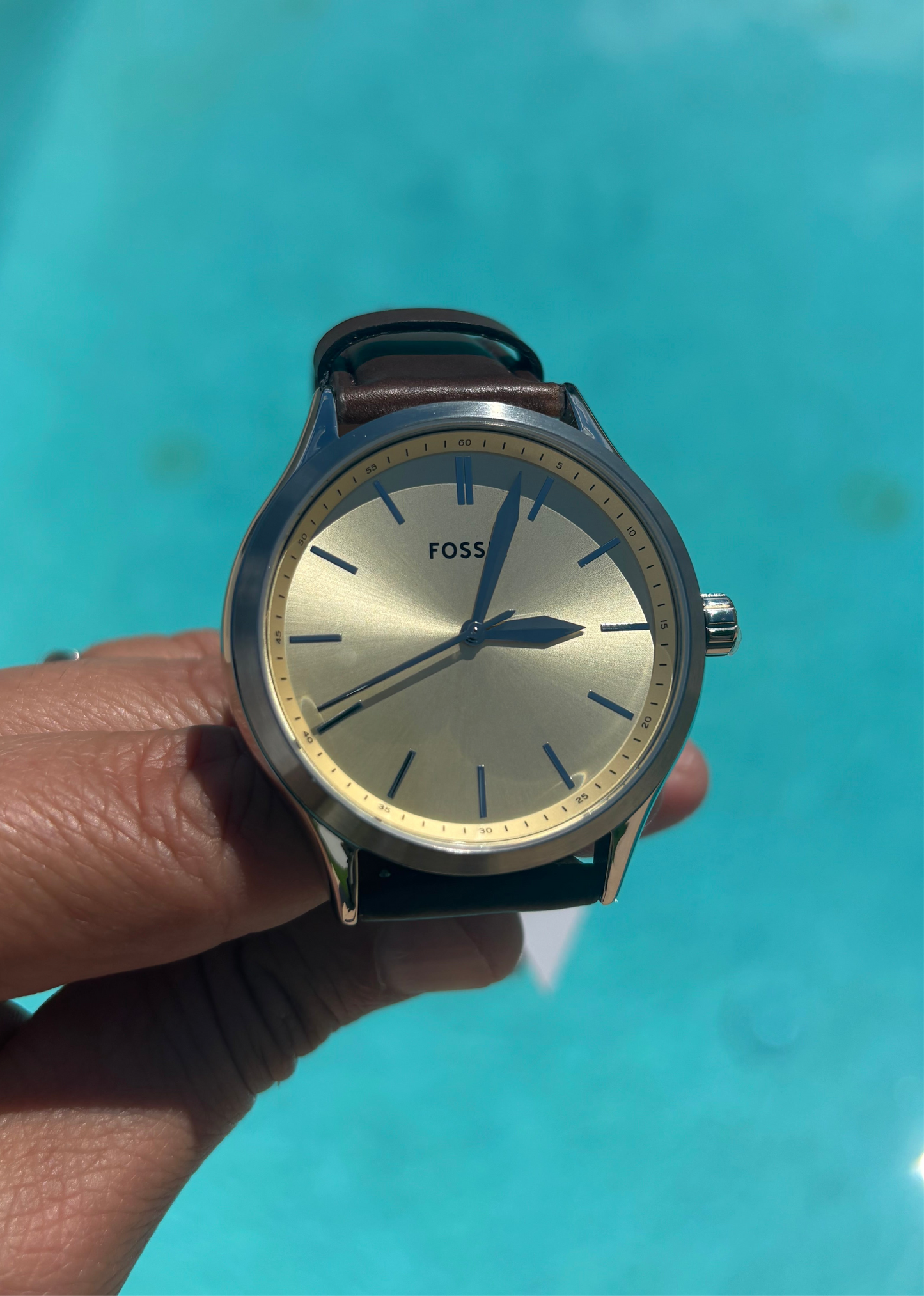 Fossil Fenmore BQ2865 – 44mm Cream Dial, Brown Leather, Quartz Three-Hand