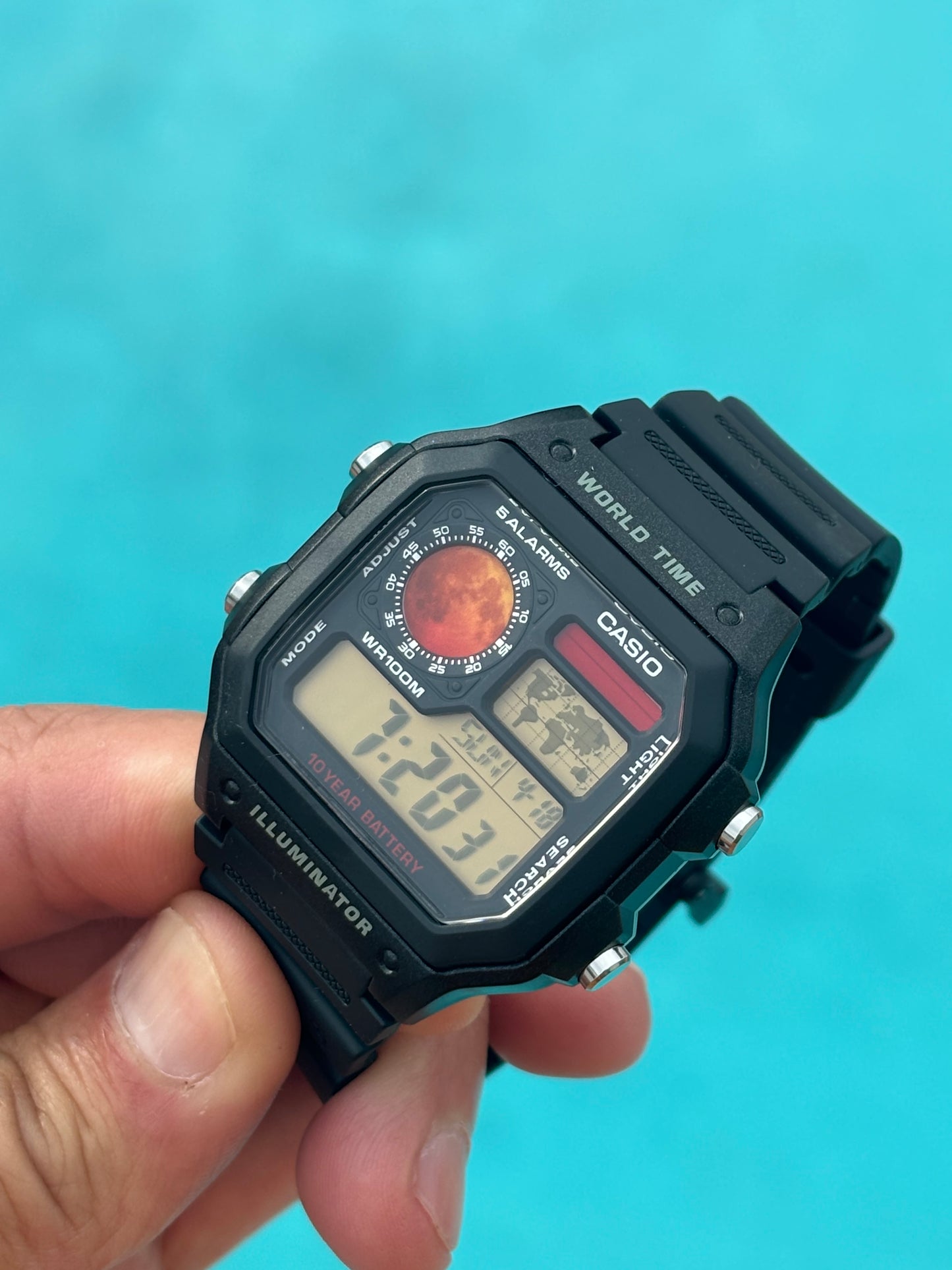 🚀 Casio AE1200 “Red Frontier” Mod – Mars Exploration Edition