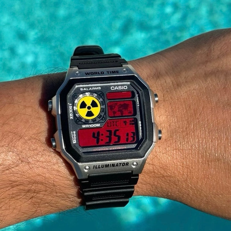 Costumed Casio AE1200WH-1CV Watch Red Apocalypse