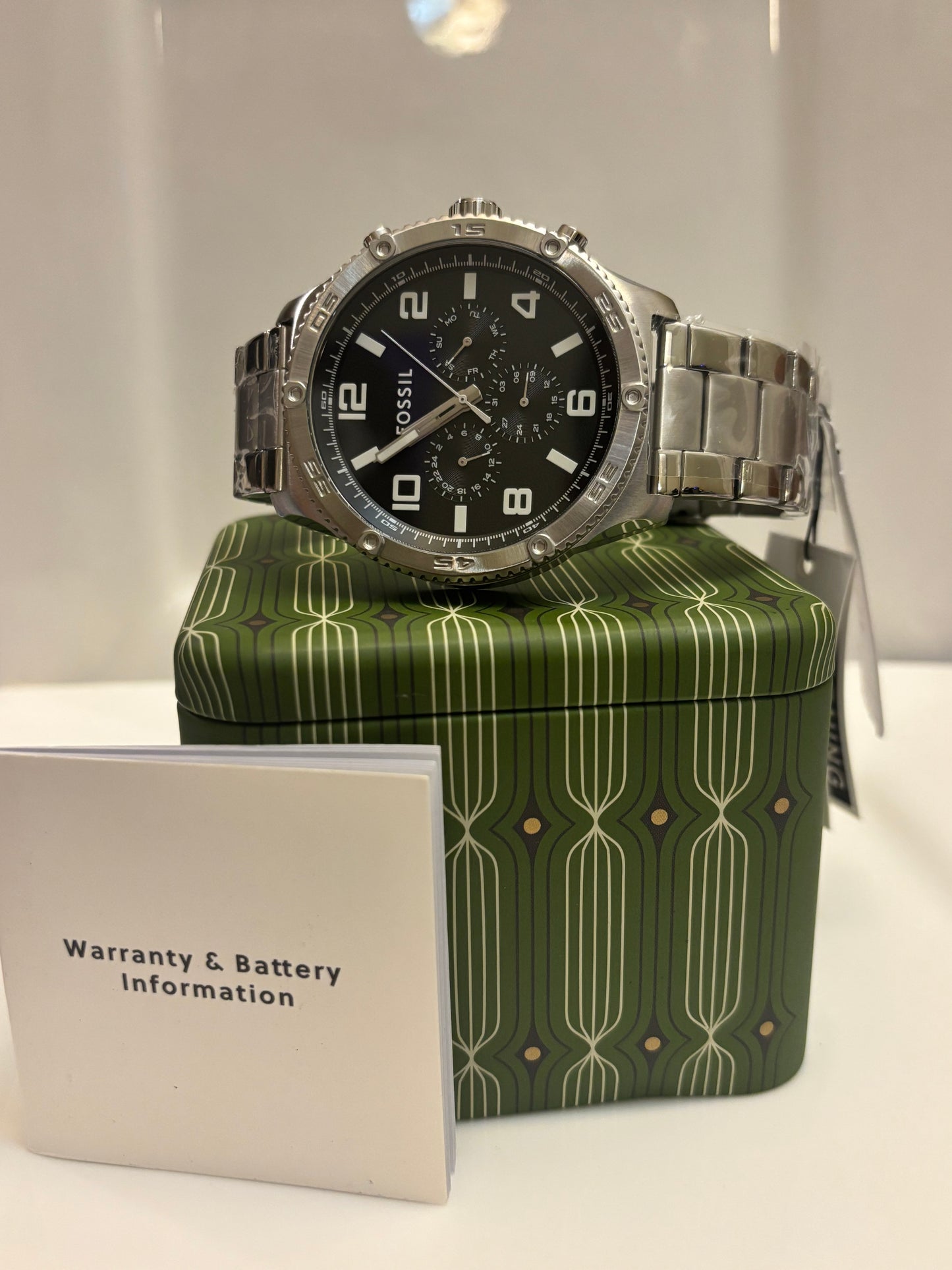 Fossil Brox BQ2797 Men’s Multifunction Watch • 50mm Black Dial • Stainless Steel • Free Shipping
