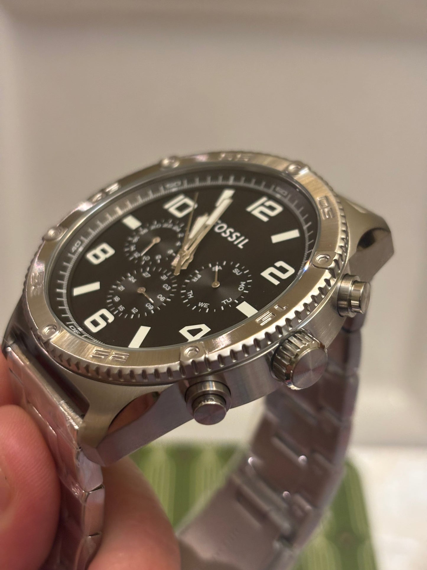 Fossil Brox BQ2797 Men’s Multifunction Watch • 50mm Black Dial • Stainless Steel • Free Shipping