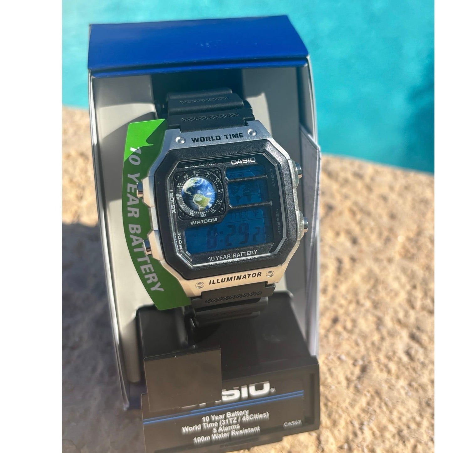 Costumed Casio AE1200WH-1CV Watch Blue Planet Edition
