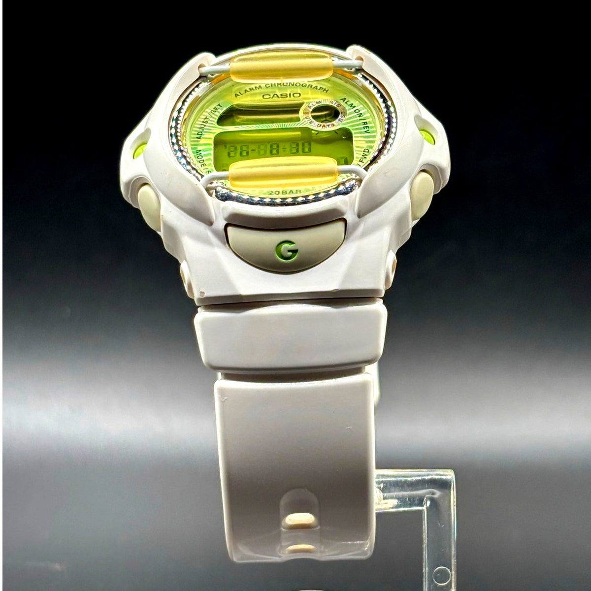 Casio Baby-G BG-169R-7C White Green Digital 200M Data Bank Watch