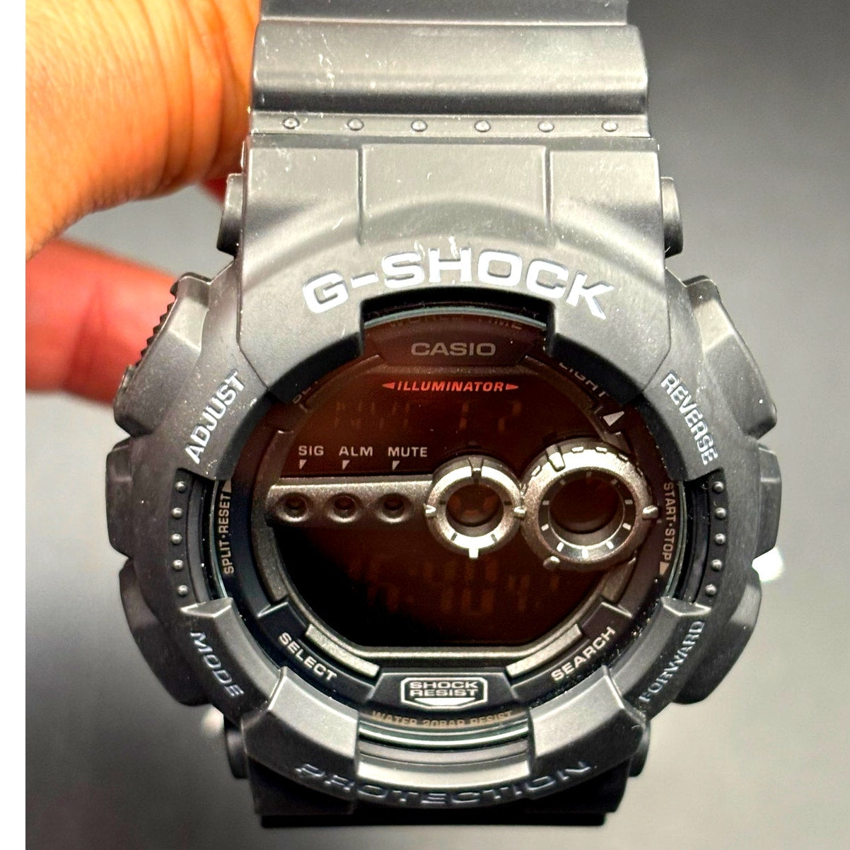 Casio G-Shock GD100-1B Black Digital High Brightness World Time 200M Watch NIBWT