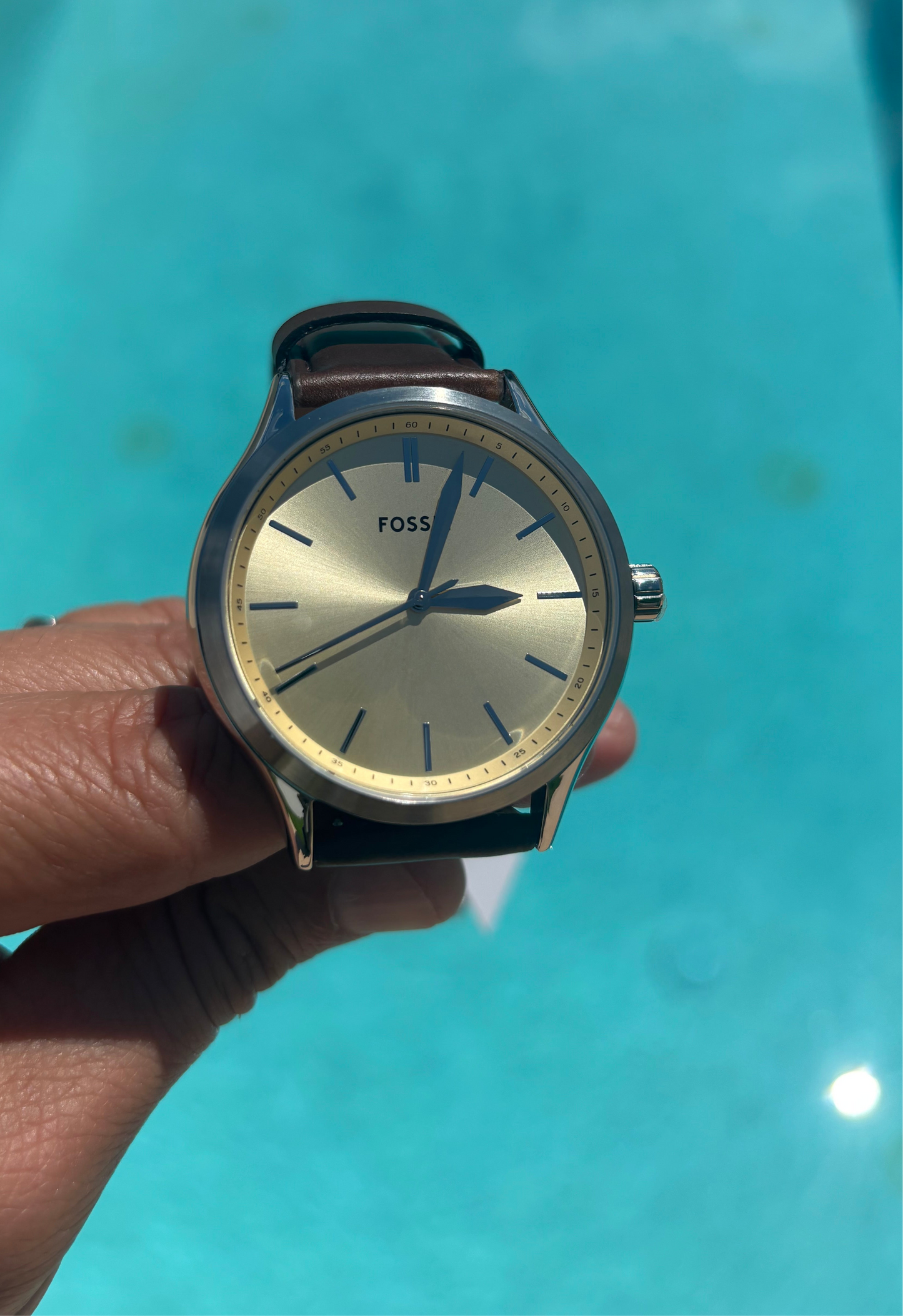 Fossil Fenmore BQ2865 – 44mm Cream Dial, Brown Leather, Quartz Three-Hand