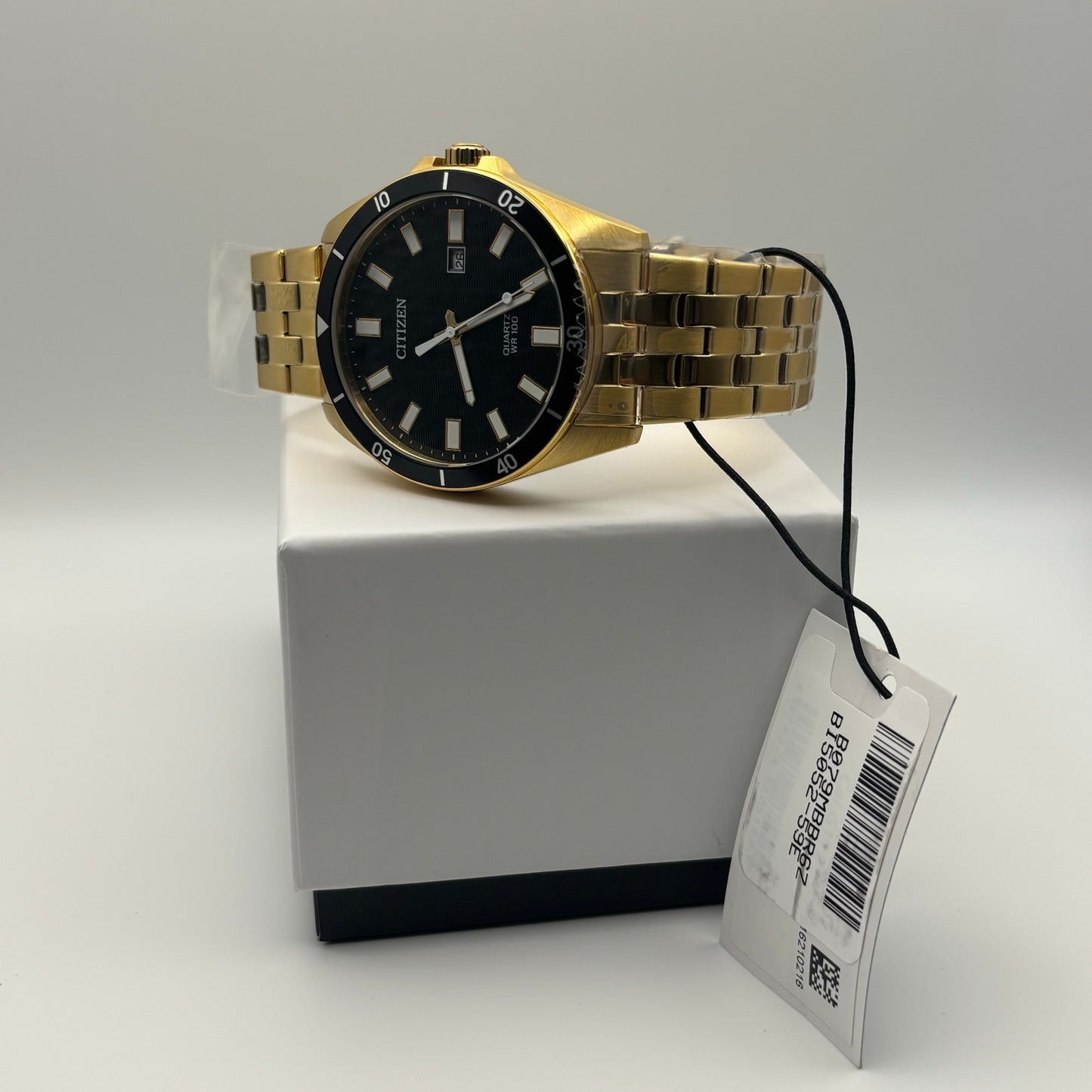 Citizen BI5052-59E Mens 42mm Gold Tone Stainless Steel Black Dial Quartz NIBWT