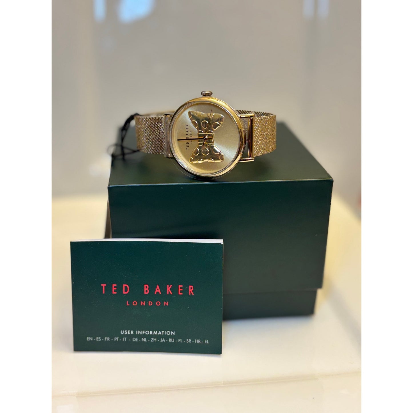Ted Baker Phylipa BKPPHS303G – Gold-Tone Bow-Tie Dial, Stainless Steel