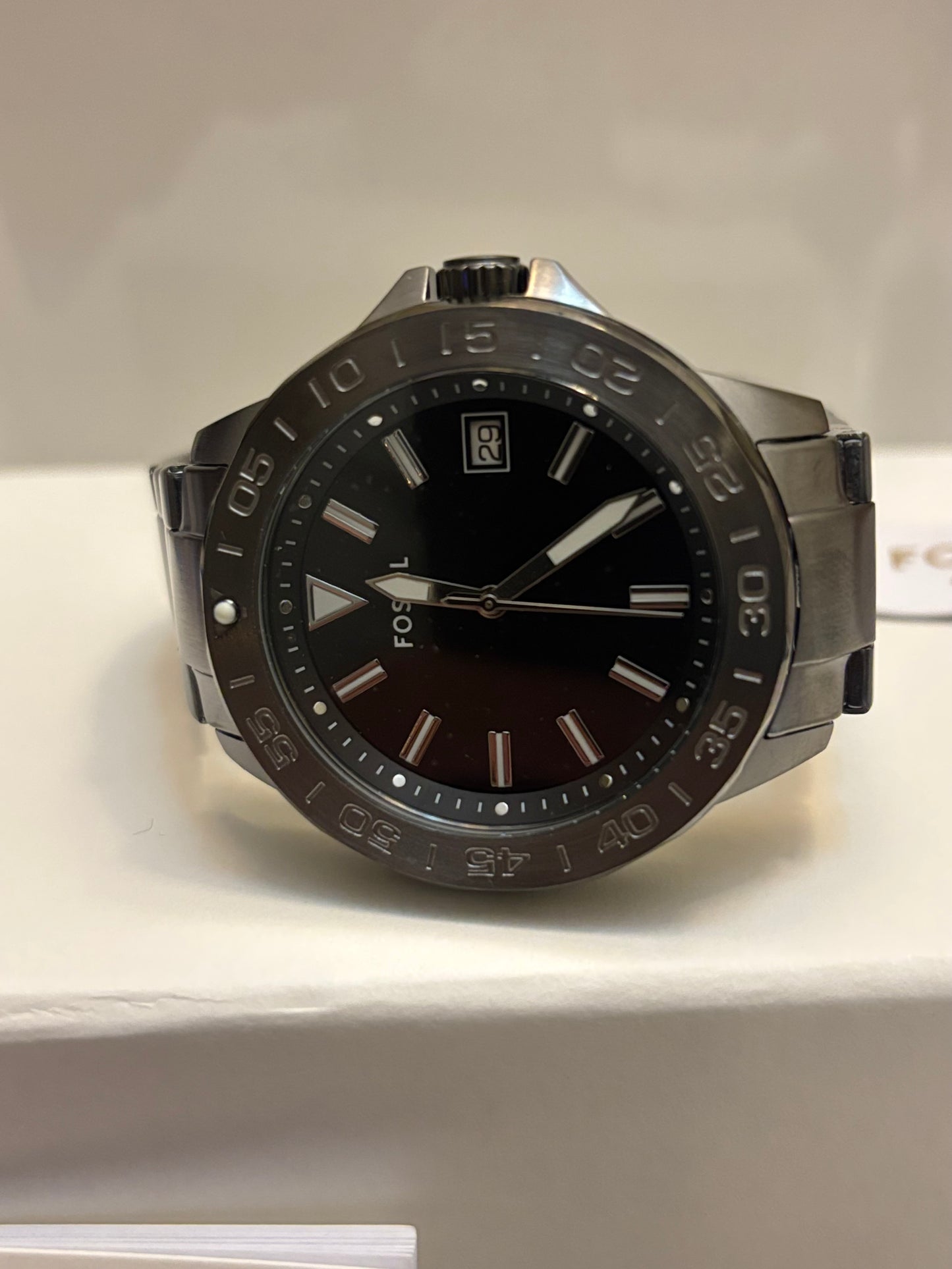 Fossil Bannon BQ2785SET Watch + Extra Strap Box Set — Smoke Stainless — Free Shipping