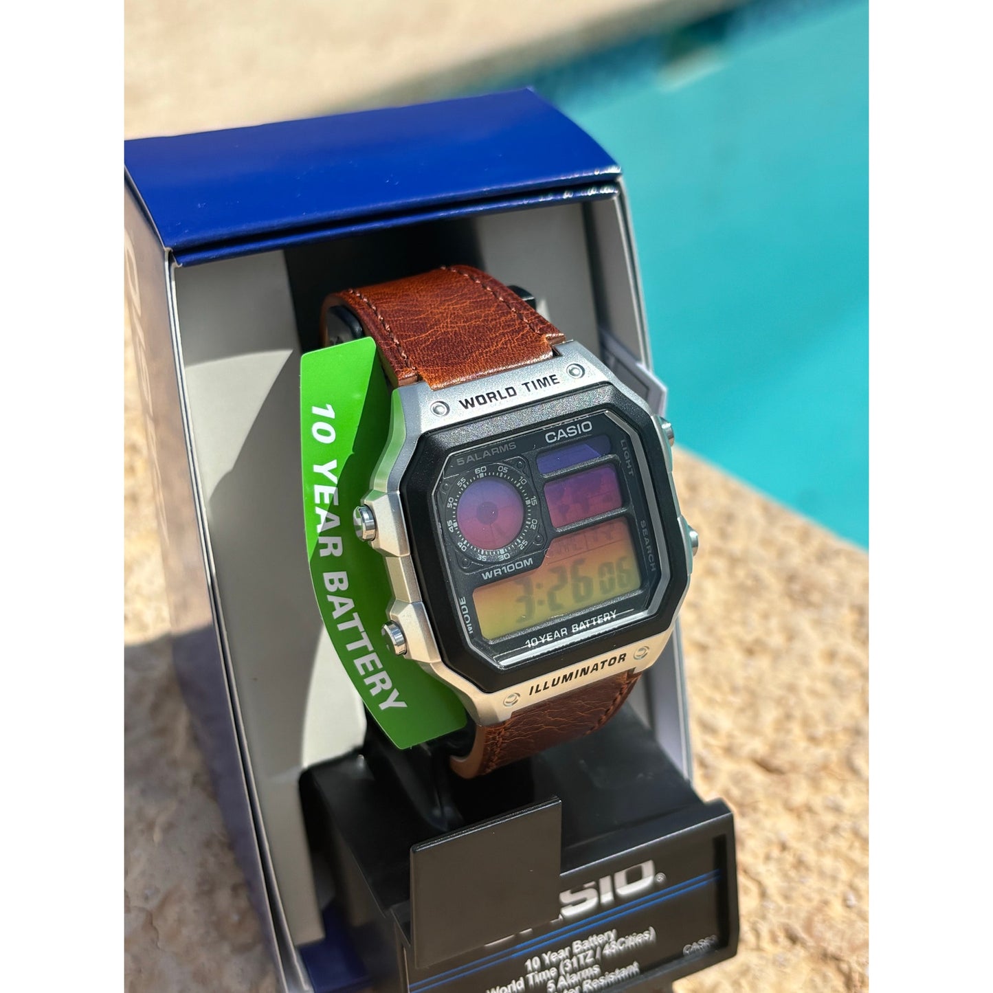 Customed Casio AE1200WH-1CV Leather
Straps Watch Into the Sunset Gel Filter