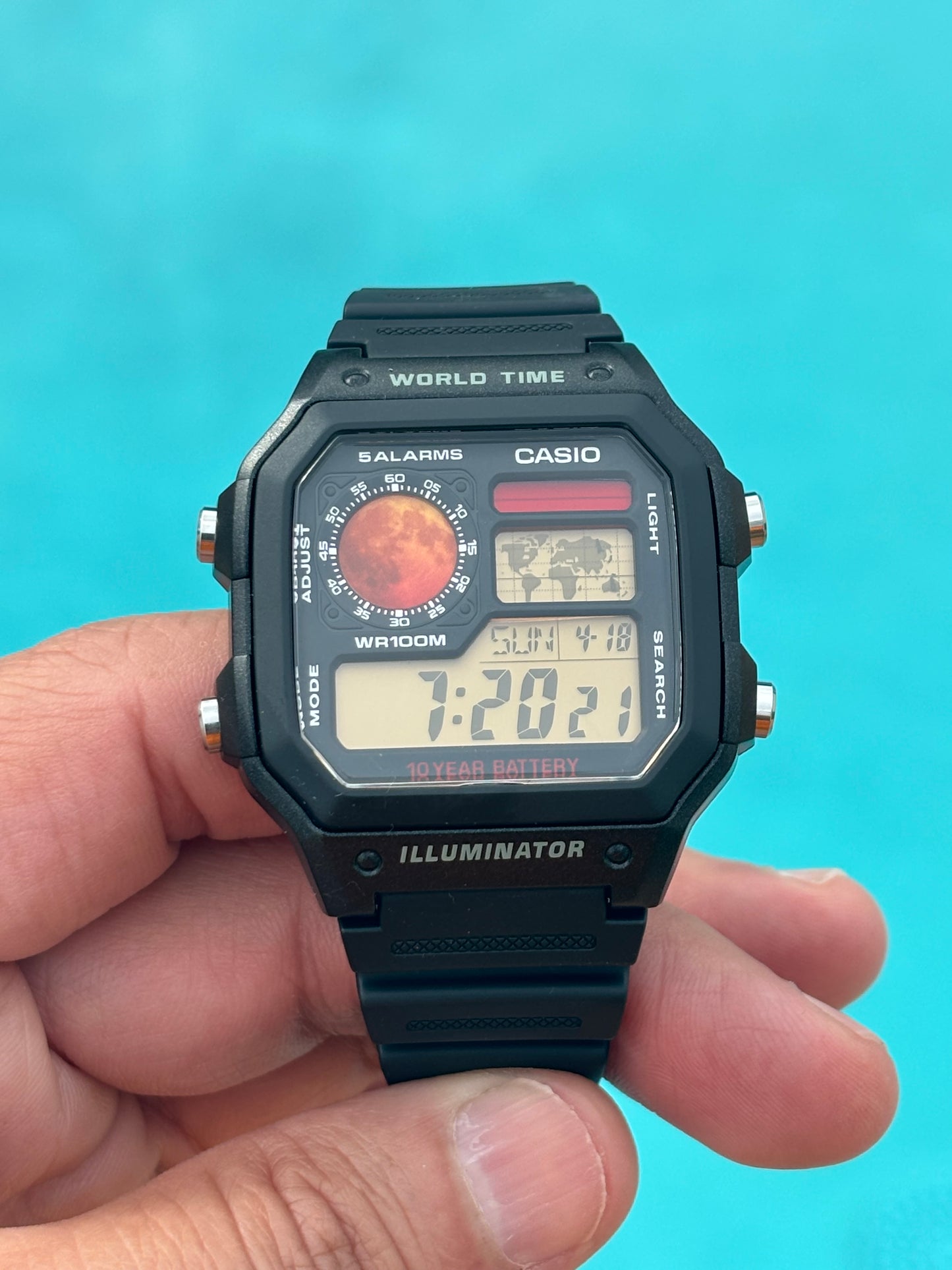🚀 Casio AE1200 “Red Frontier” Mod – Mars Exploration Edition