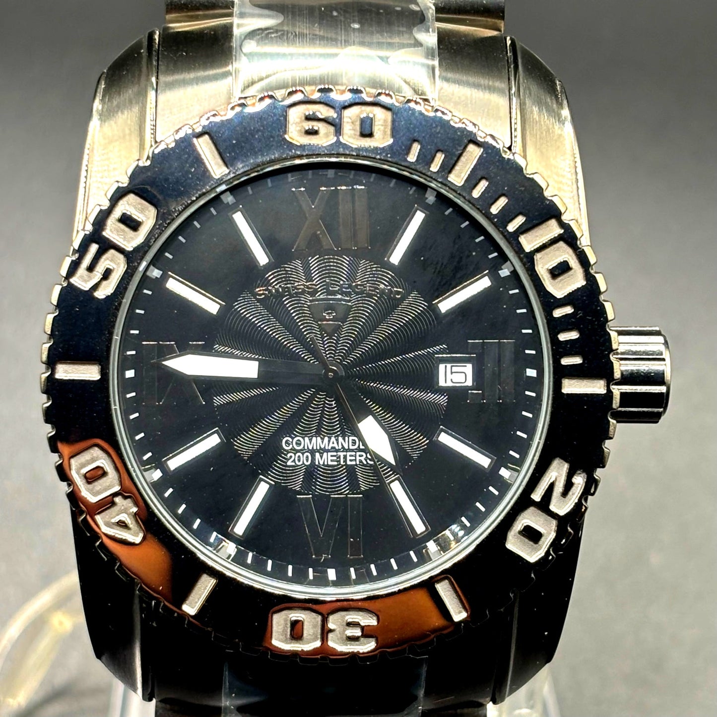 Swiss Legend Commander SL-10059-GM-104 Black Dive Ion Plated Men's Watch NIBWT