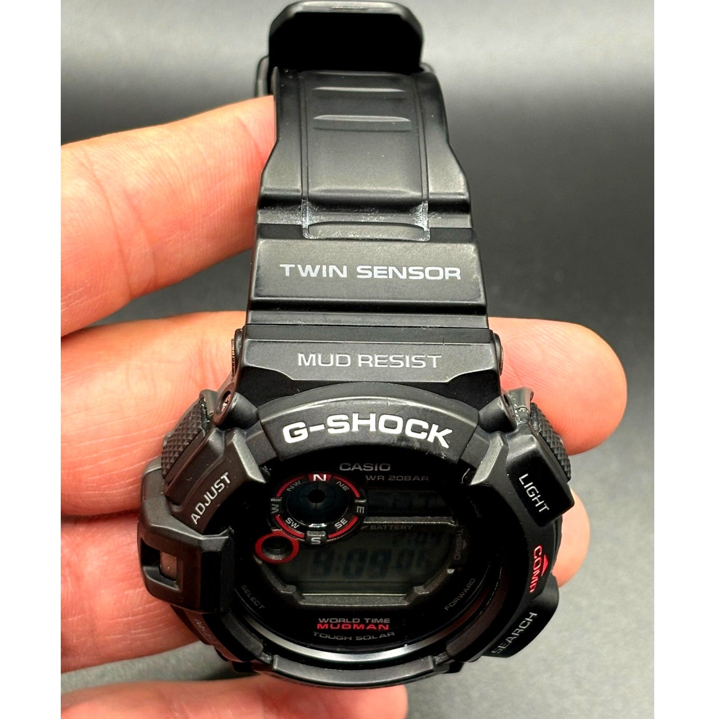 Casio G-Shock Mudman G9300-1 Tough Solar Twin Sensor Digital Men's Watch