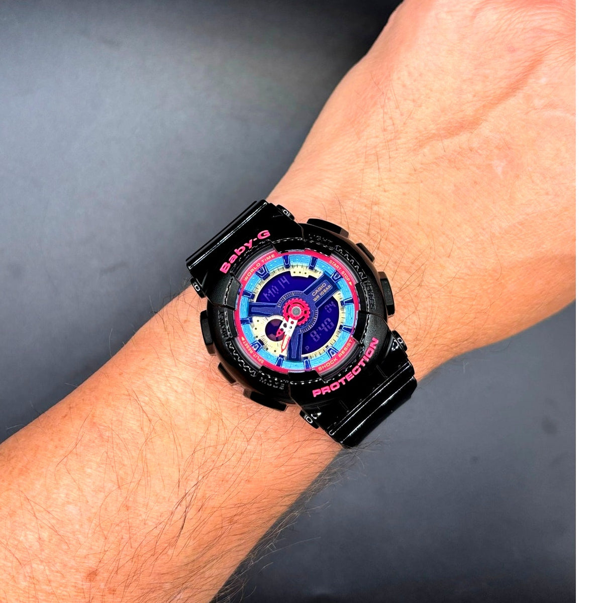 Casio Baby-G BA-112-1A Analog Digital Black Multicolor Watch 100M Discontinued