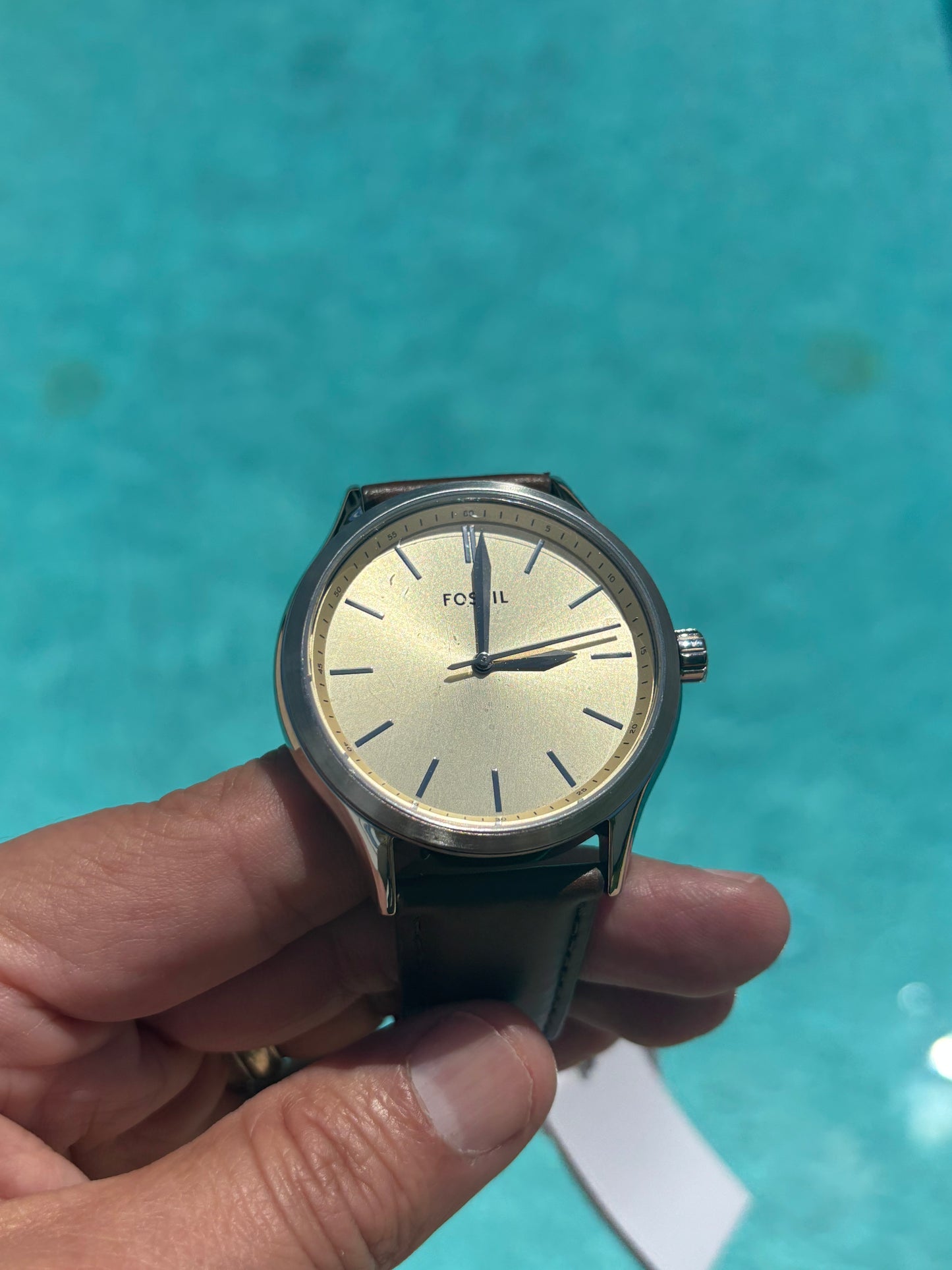 Fossil Fenmore BQ2865 – 44mm Cream Dial, Brown Leather, Quartz Three-Hand