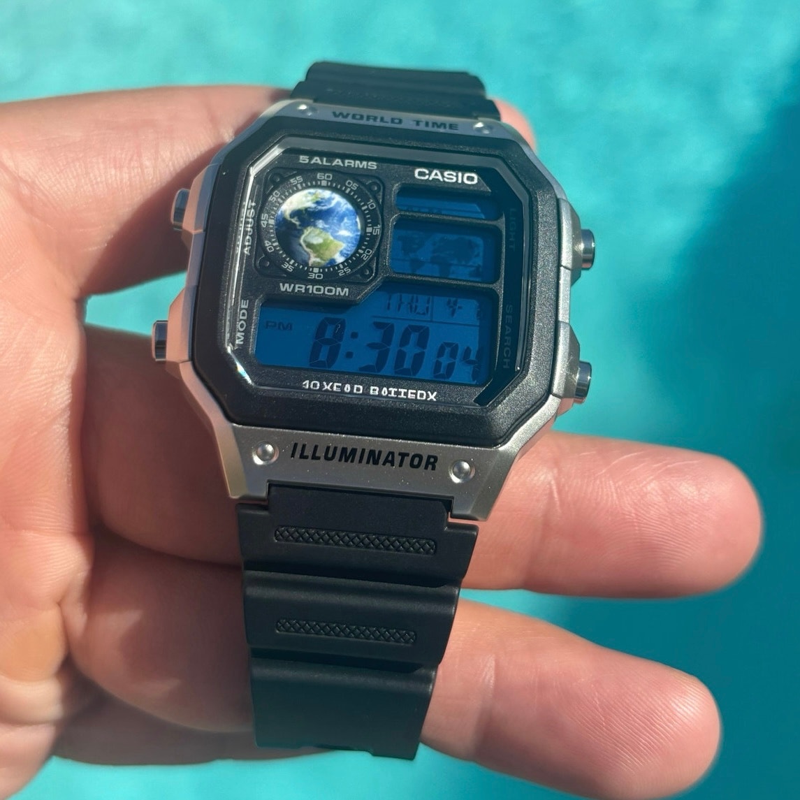 Costumed Casio AE1200WH-1CV Watch Blue Planet Edition