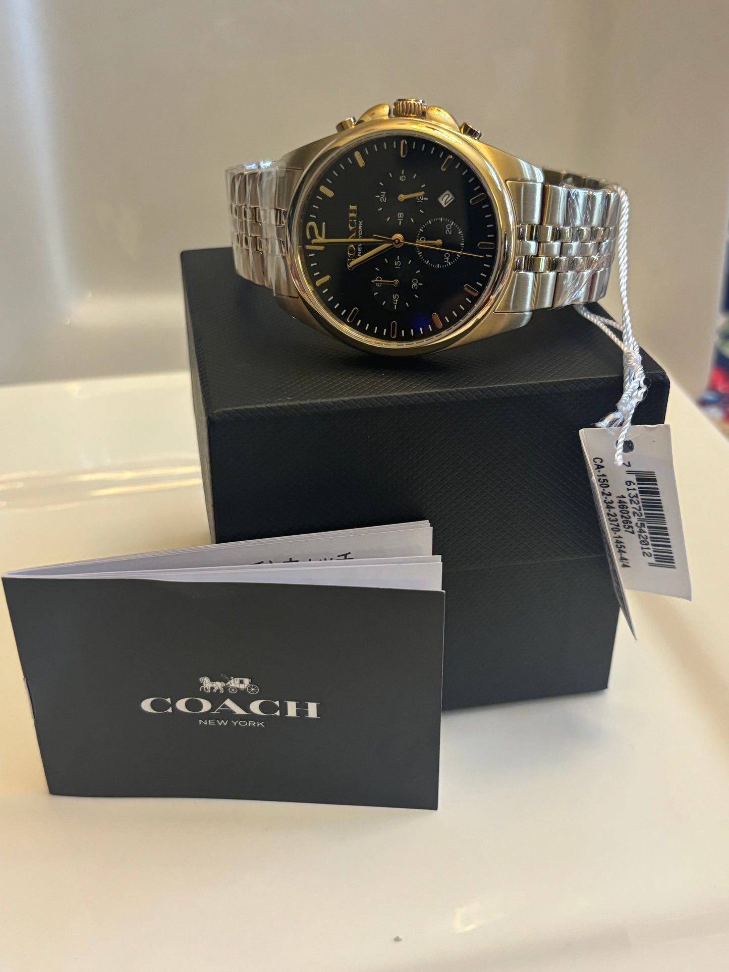 Coach Lexington Chronograph Men’s Gold Stainless Steel Black Dial Watch 14602657
