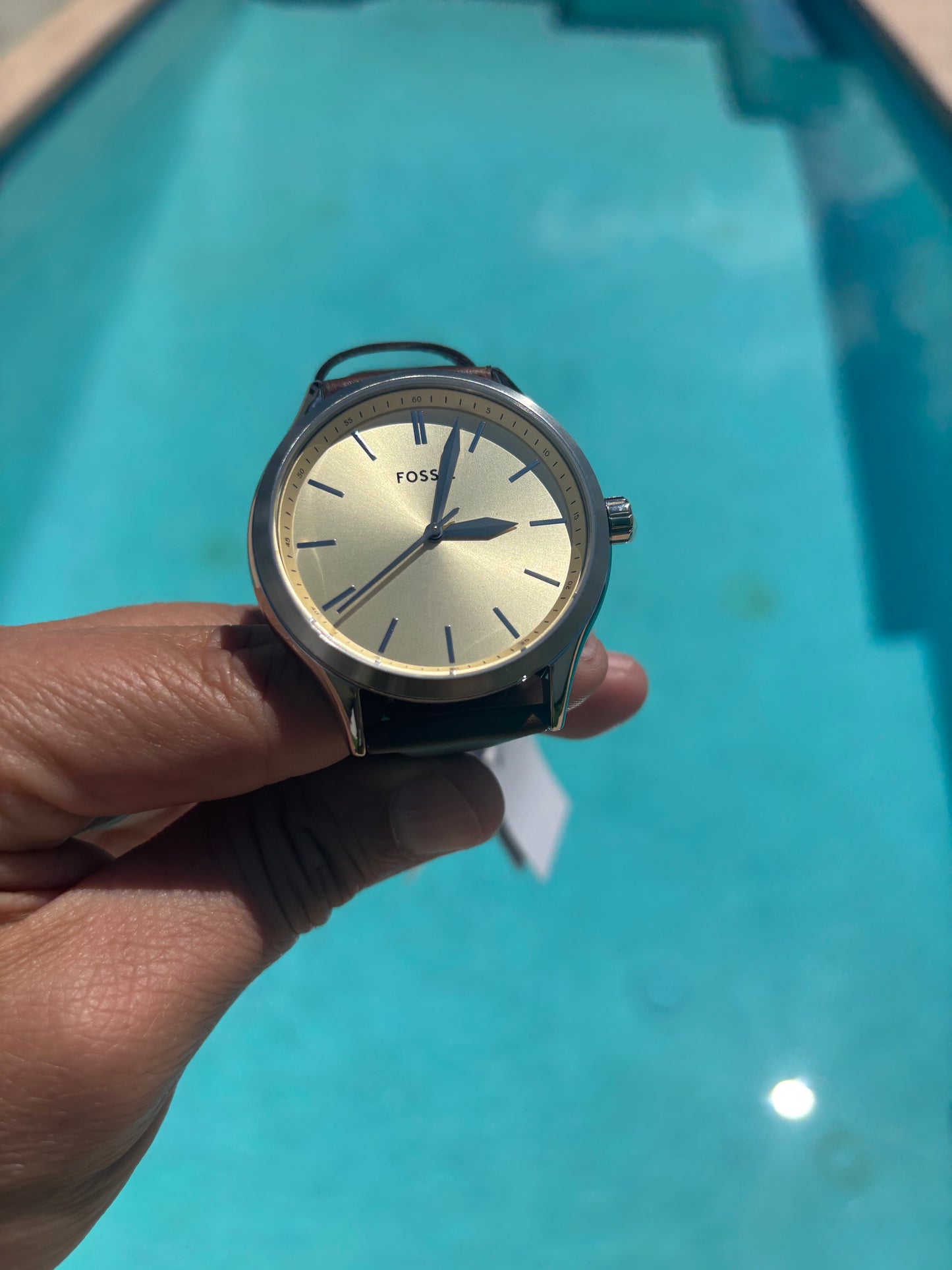 Fossil Fenmore BQ2865 – 44mm Cream Dial, Brown Leather, Quartz Three-Hand