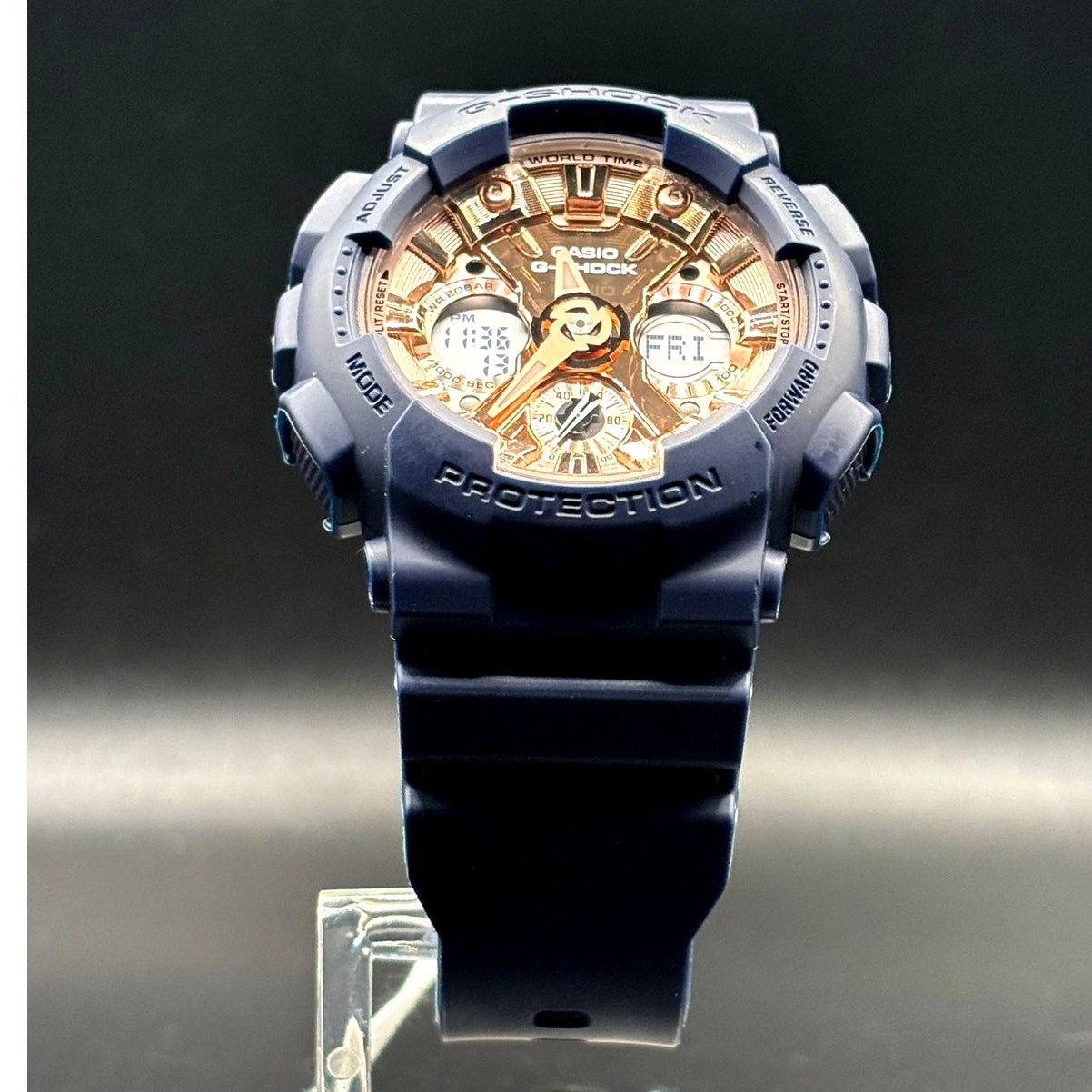 Casio G-Shock GMA-S120MF-2A2 Navy Blue Rose Gold Women’s Watch NIBWT