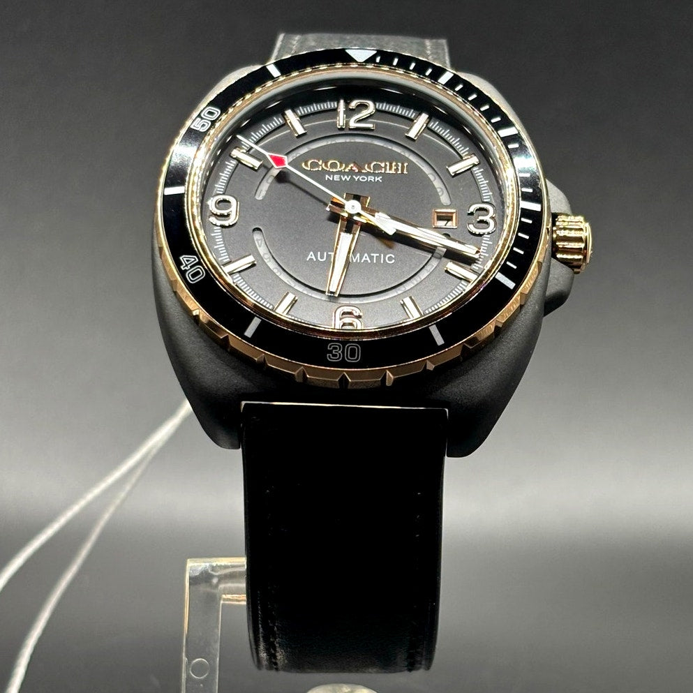 Coach Charter 14602734 Automatic 44mm Black Leather Men’s Watch NIBWT