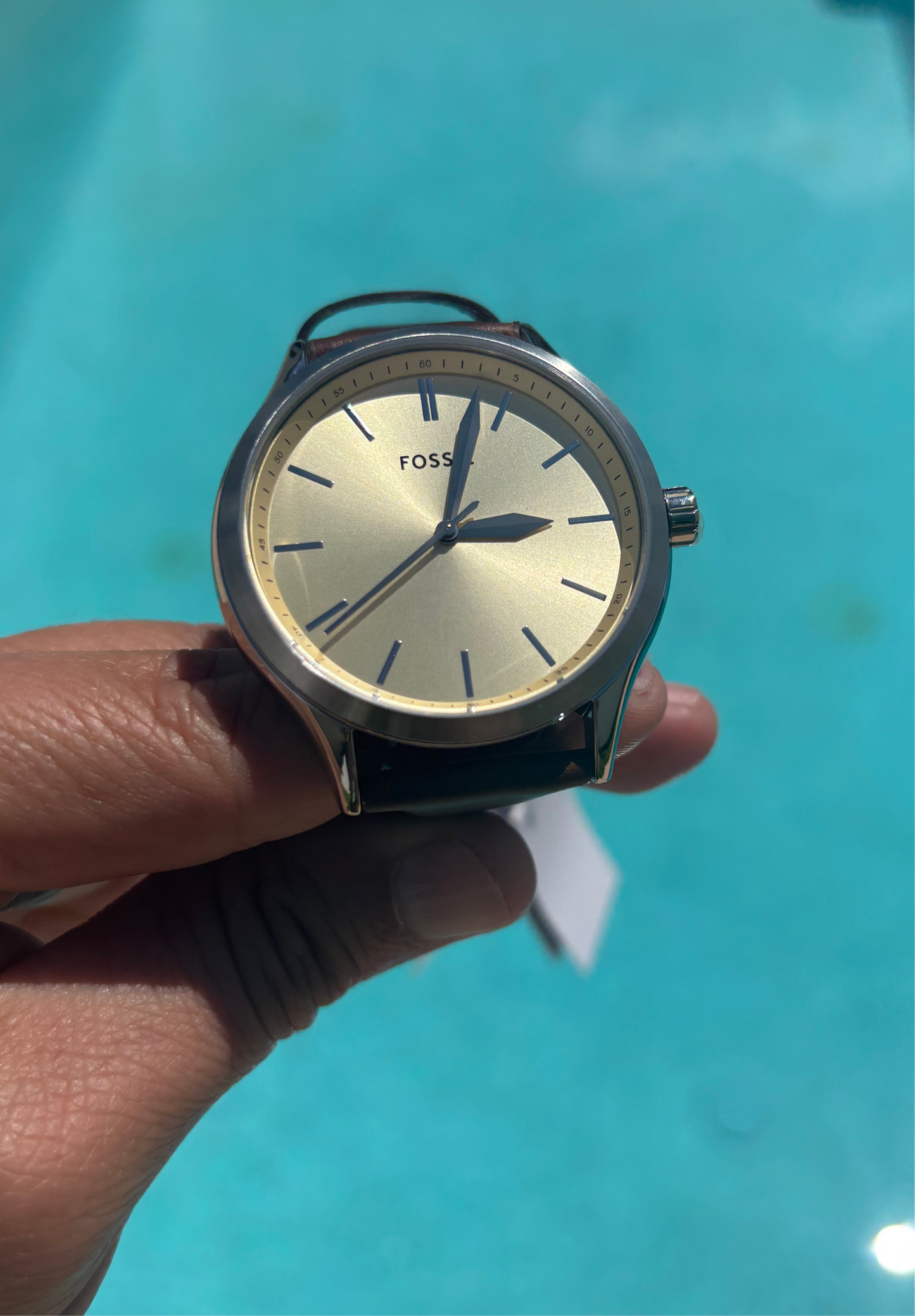 Fossil Fenmore BQ2865 – 44mm Cream Dial, Brown Leather, Quartz Three-Hand