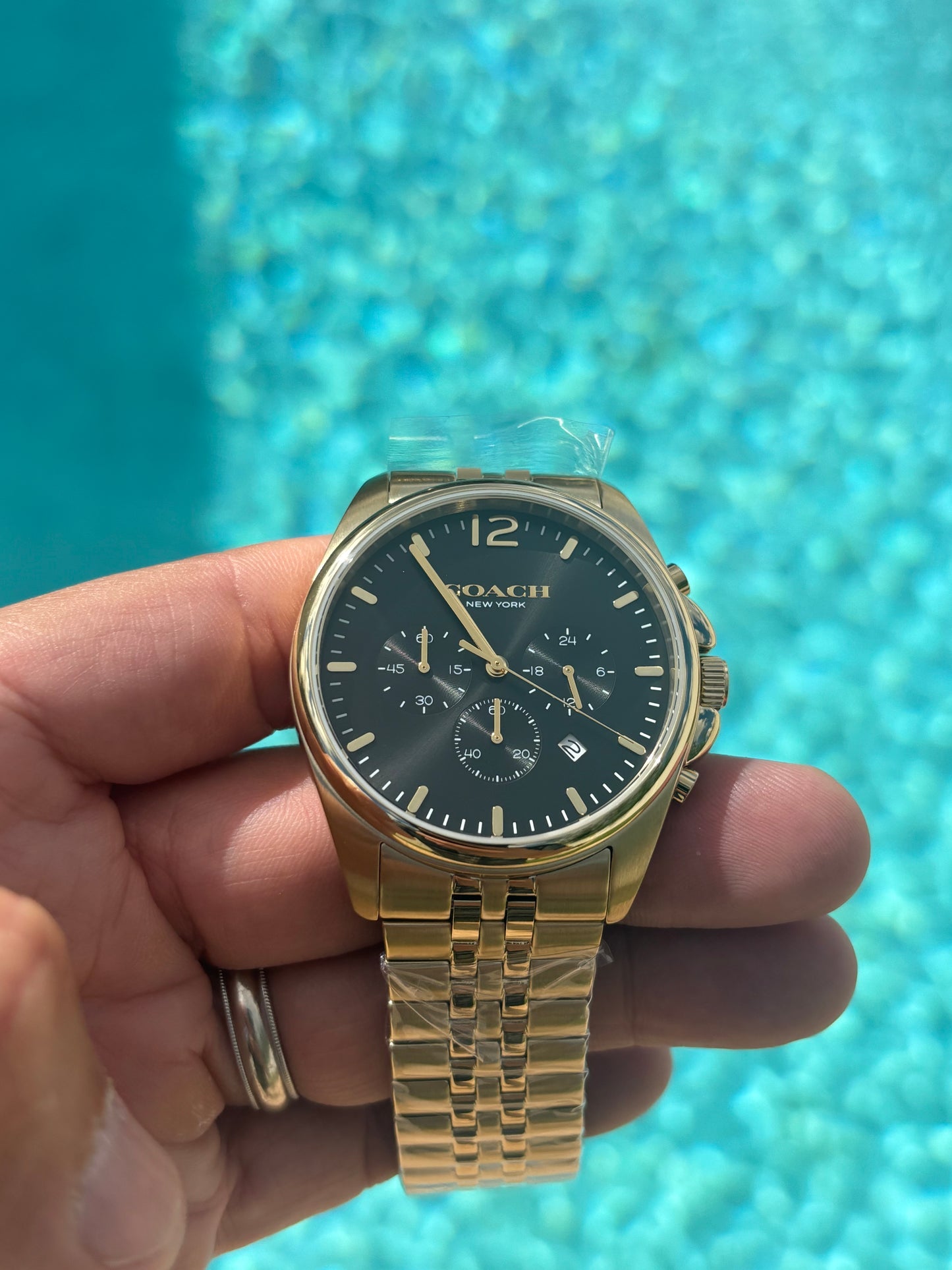 Coach Lexington Chronograph Men’s Gold Stainless Steel Black Dial Watch 14602657