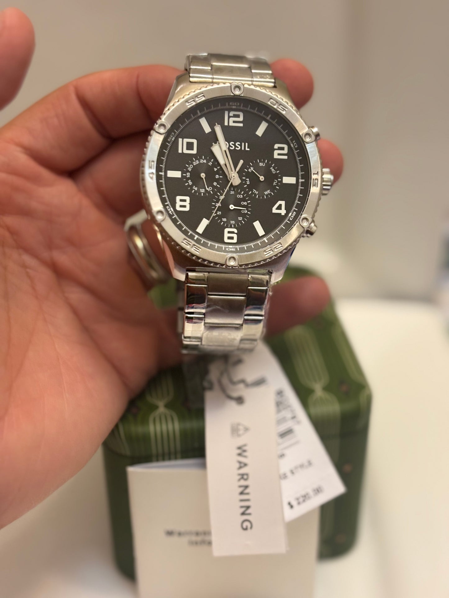 Fossil Brox BQ2797 Men’s Multifunction Watch • 50mm Black Dial • Stainless Steel • Free Shipping