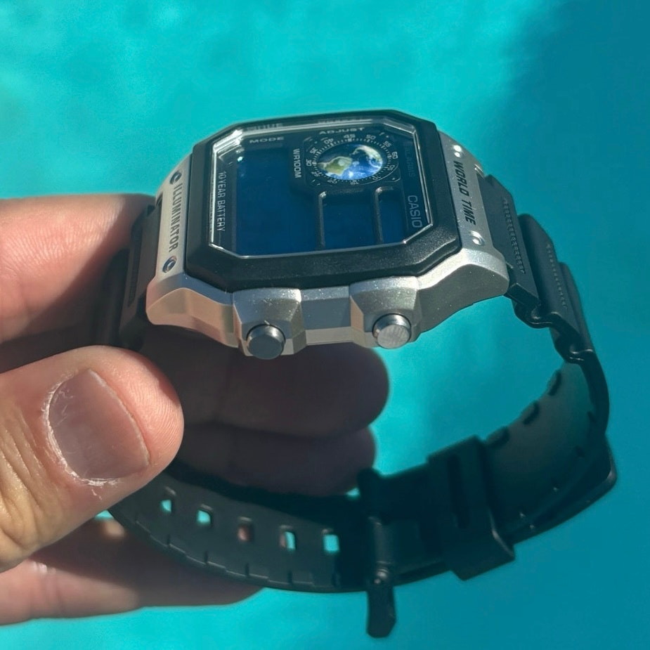 Costumed Casio AE1200WH-1CV Watch Blue Planet Edition