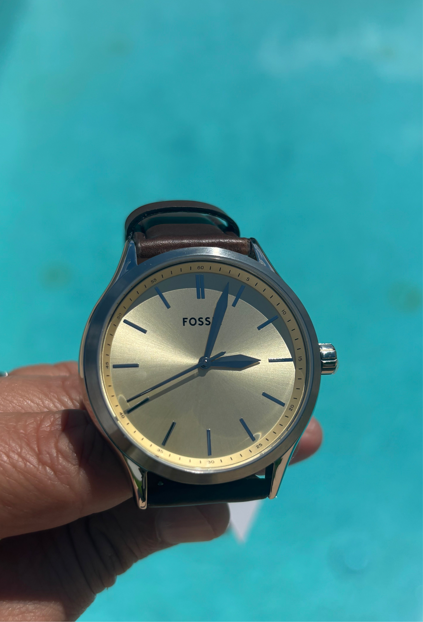 Fossil Fenmore BQ2865 – 44mm Cream Dial, Brown Leather, Quartz Three-Hand
