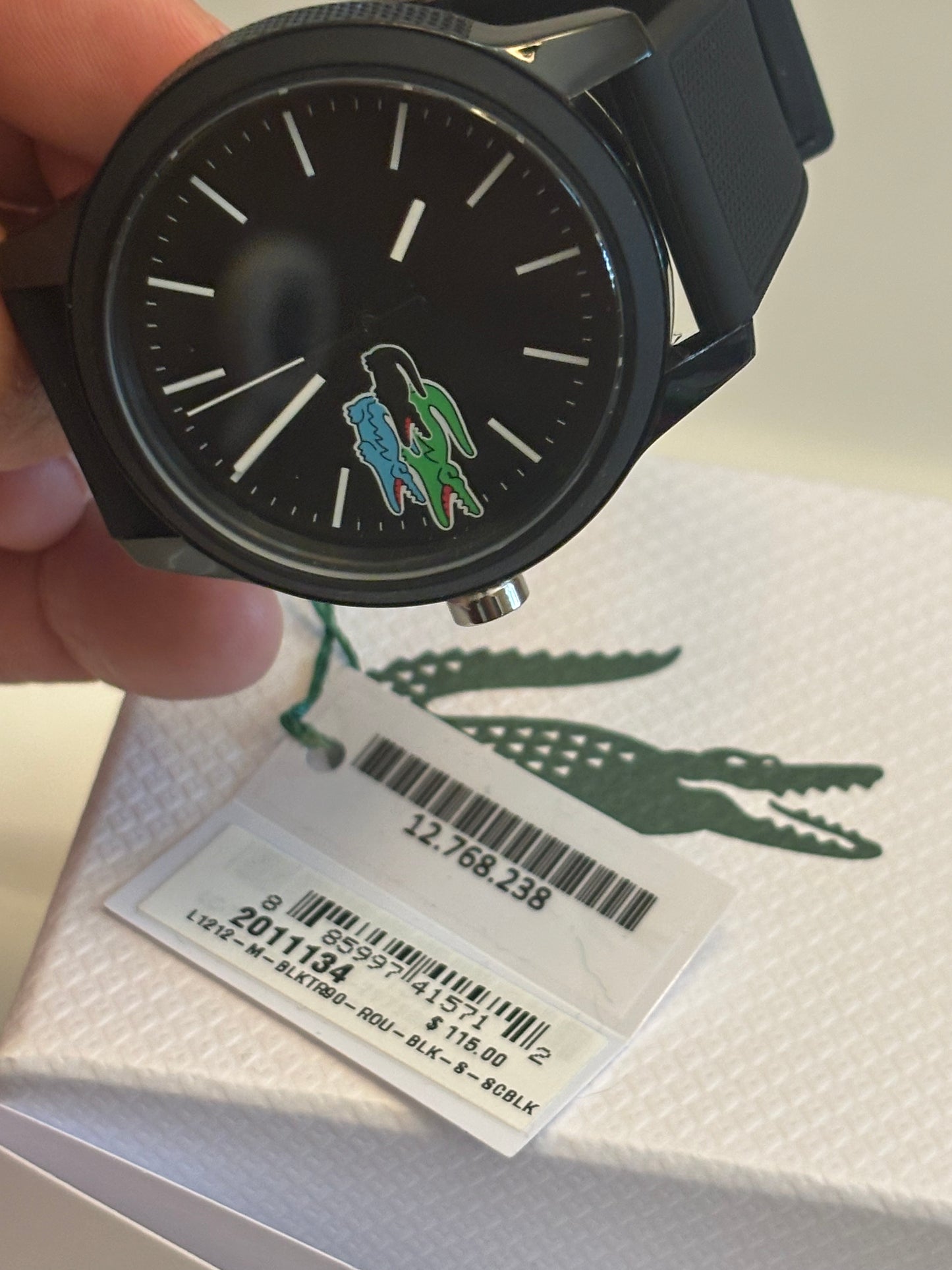 Lacoste L.12.12 Men’s Watch 2011134 – Black Silicone, 42 mm