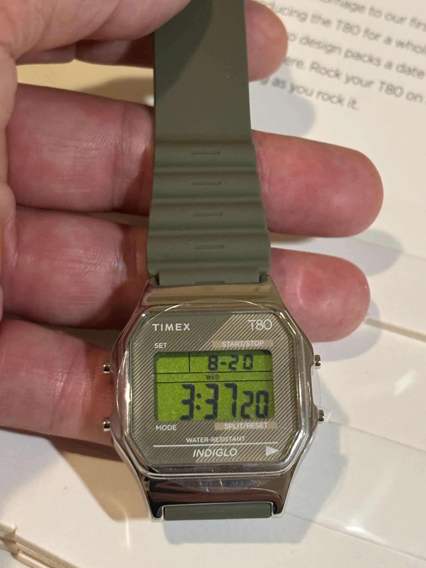 Timex T80 Retro Digital Watch – Stainless Steel Strap – Model TW2V41100 YB – Brand New