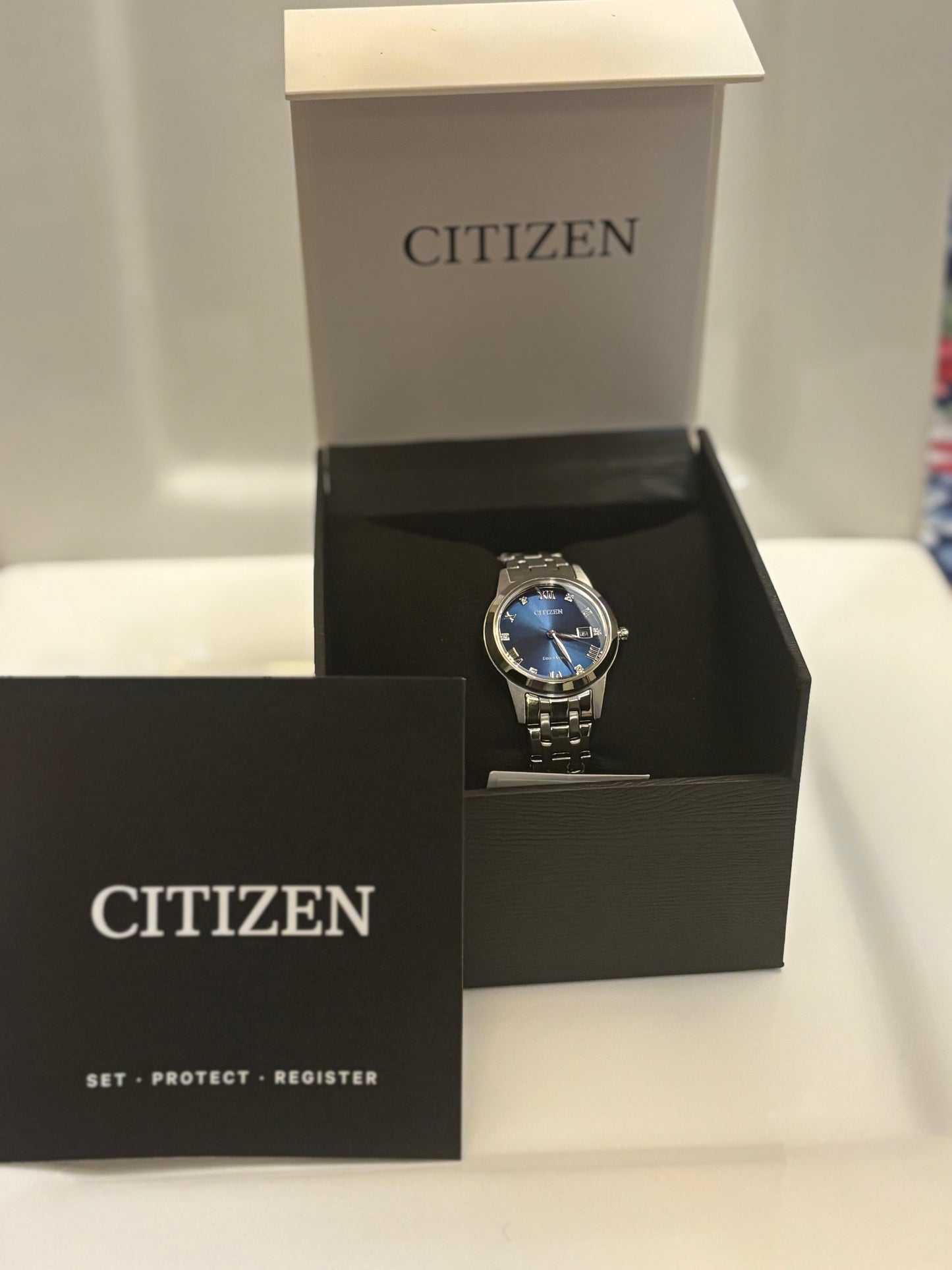 Citizen Eco-Drive FE1240-57L Women’s Classic Blue Dial Stainless Steel Watch