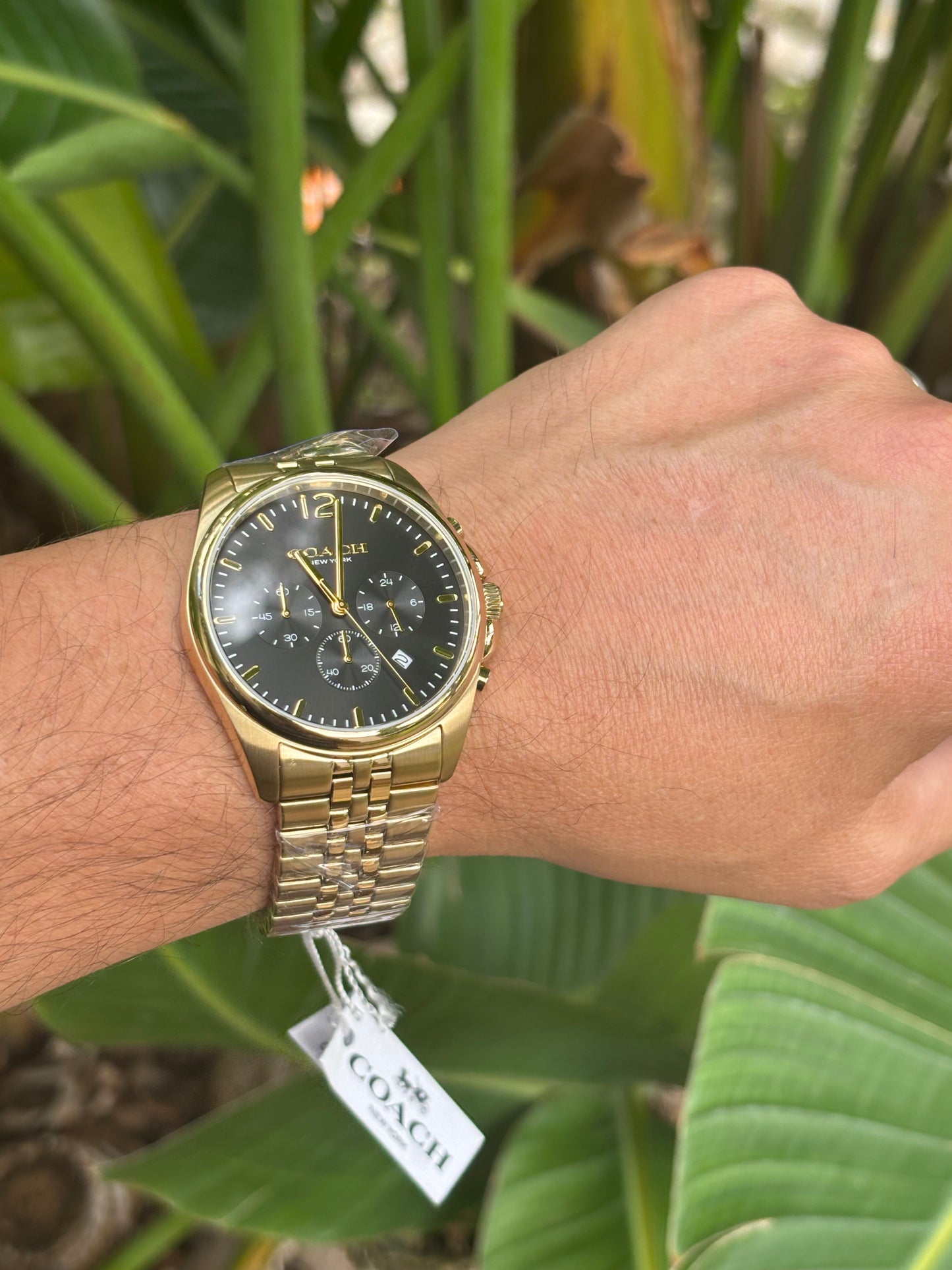 Coach Lexington Chronograph Men’s Gold Stainless Steel Black Dial Watch 14602657