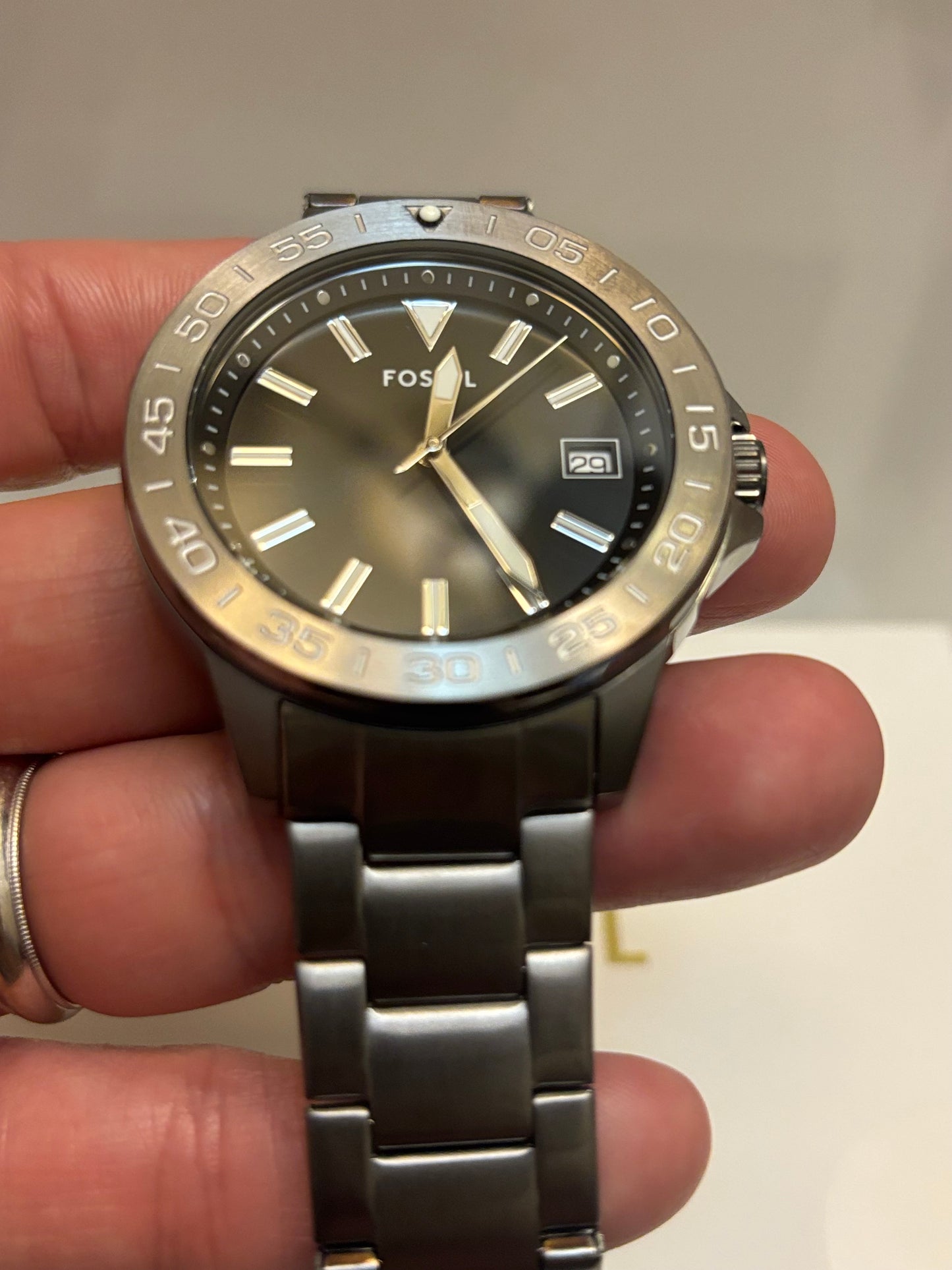 Fossil Bannon BQ2785SET Watch + Extra Strap Box Set — Smoke Stainless — Free Shipping