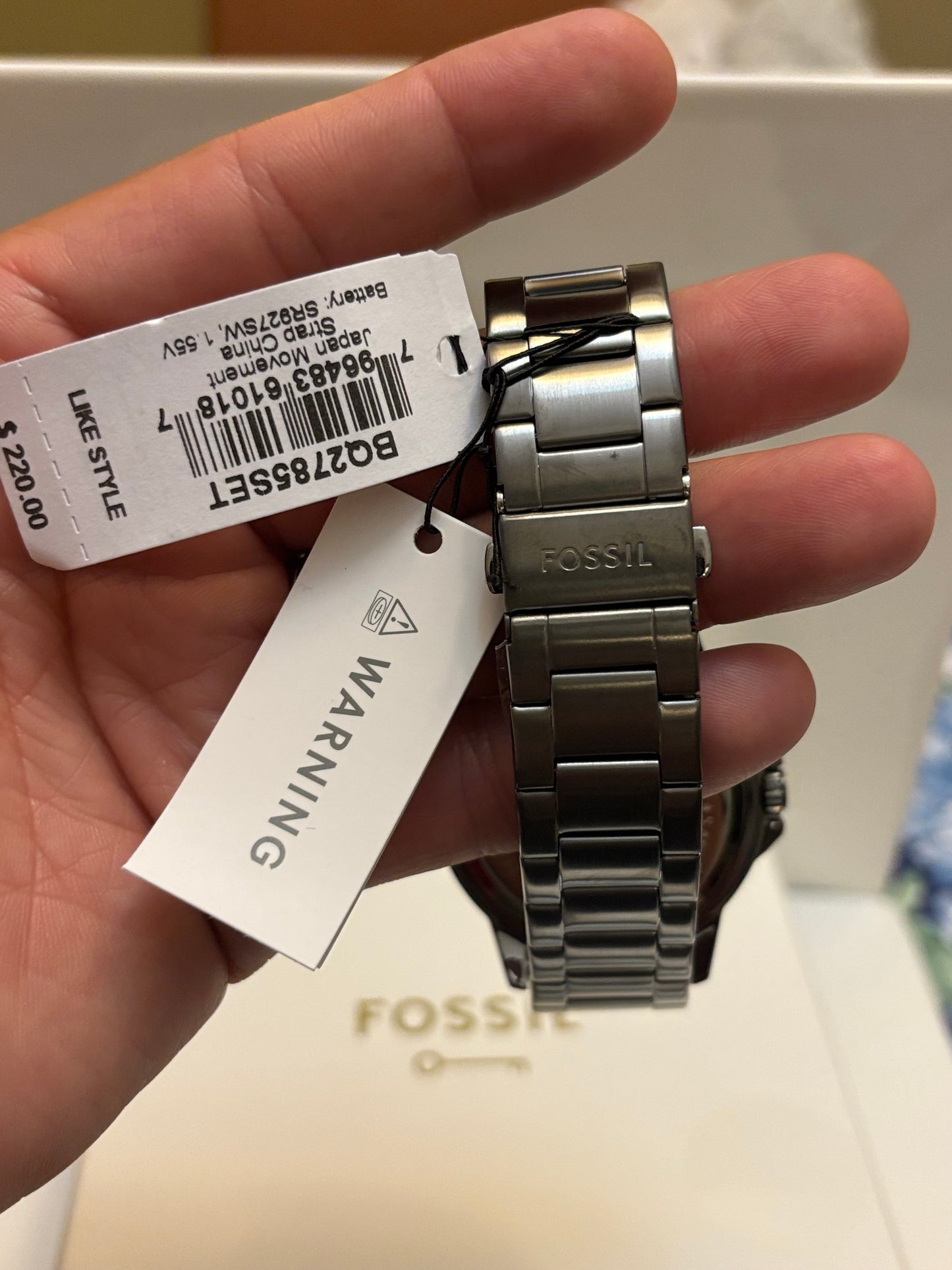 Fossil Bannon BQ2785SET Watch + Extra Strap Box Set — Smoke Stainless — Free Shipping