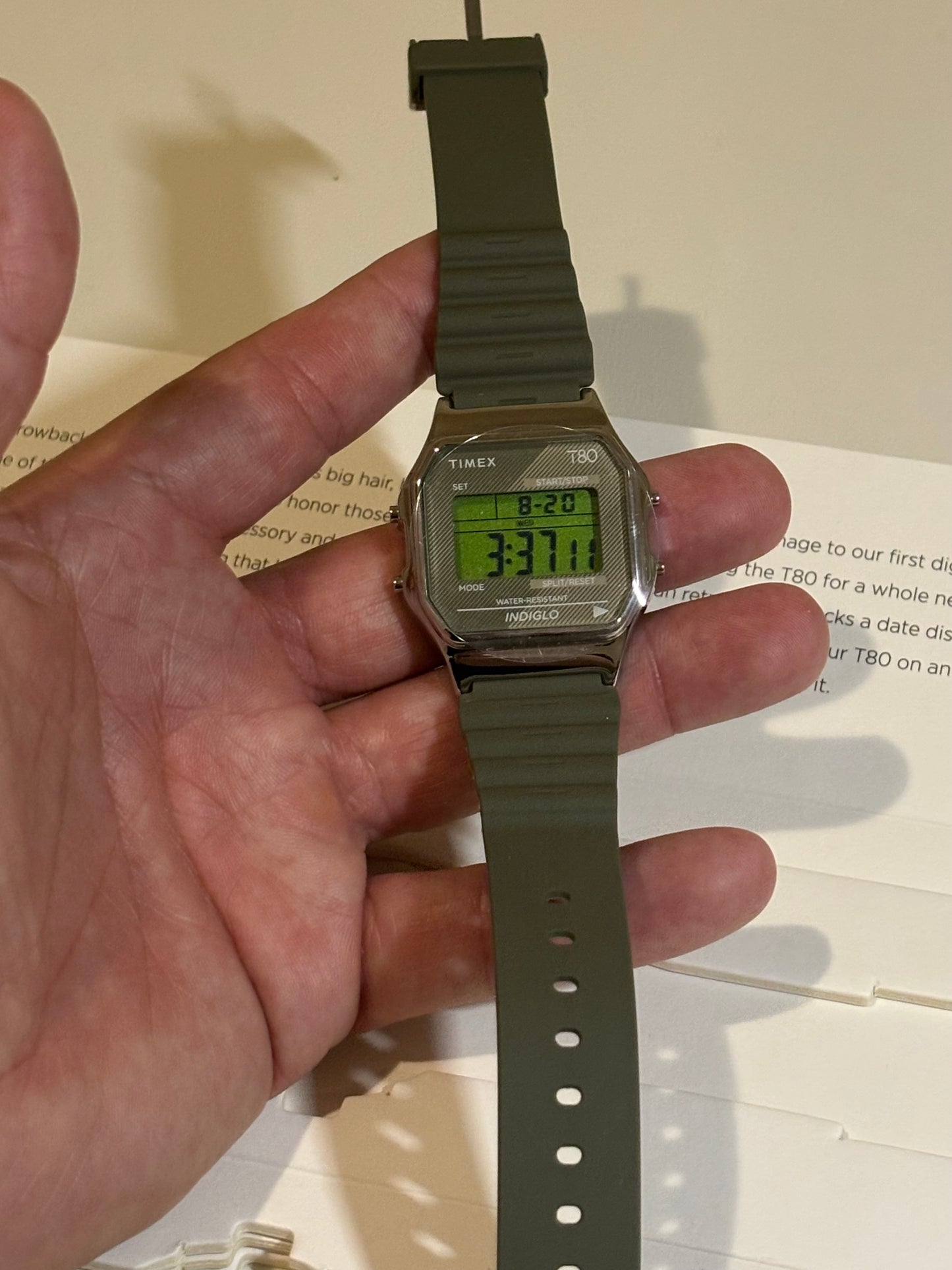Timex T80 Retro Digital Watch – Stainless Steel Strap – Model TW2V41100 YB – Brand New
